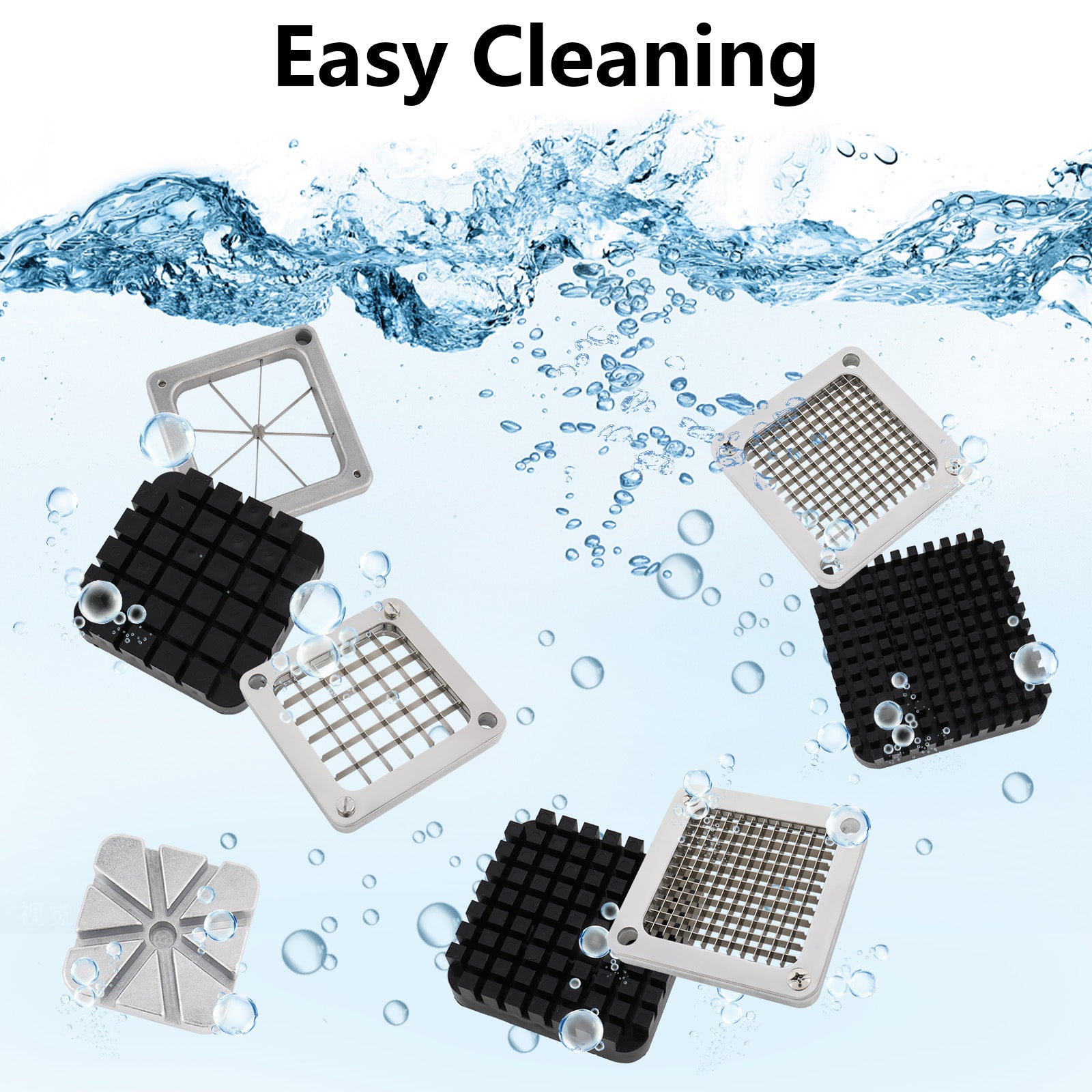 ROVSUN Lever Style Commercial French Fry Cutter with 4 Sizes Blades