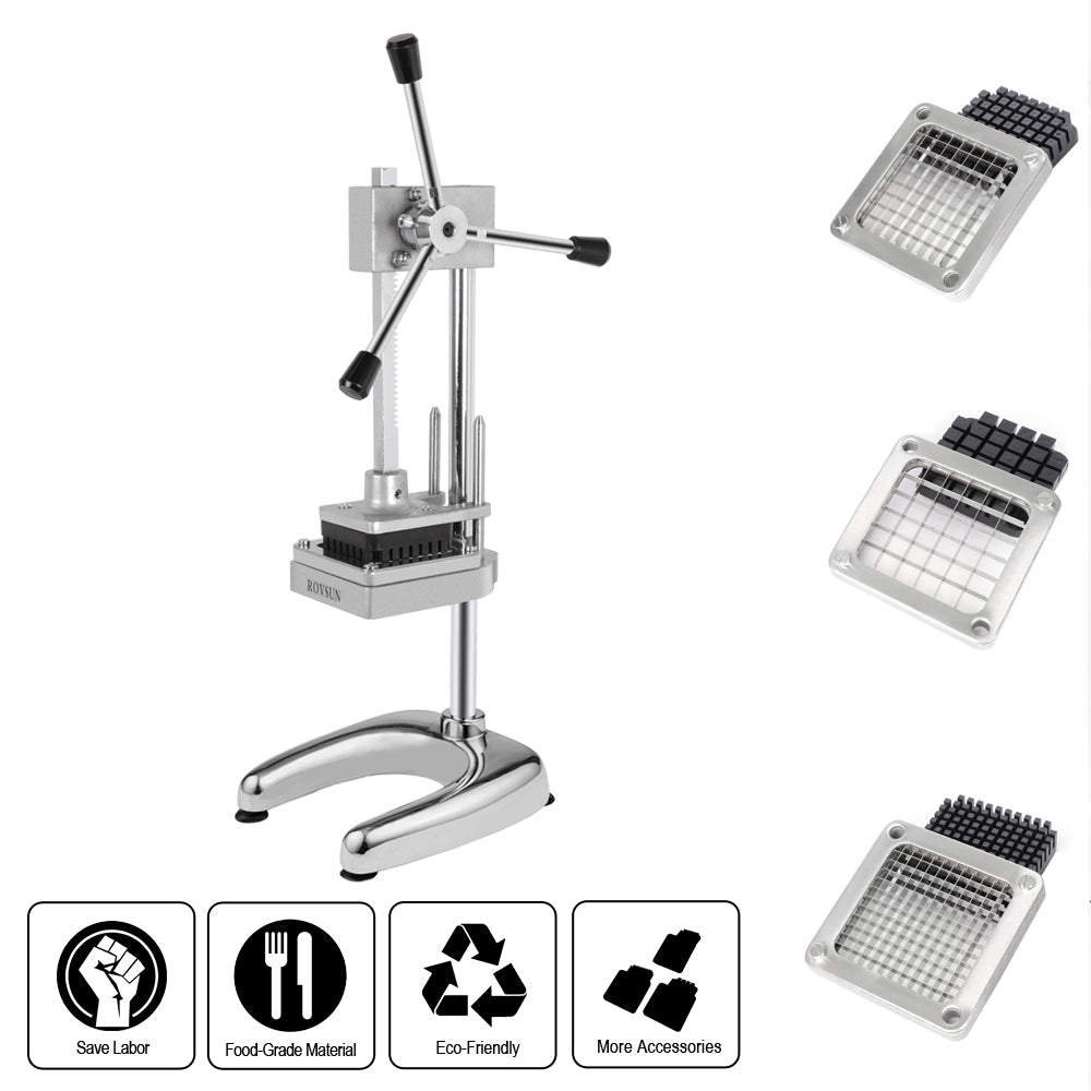 ROVSUN Commercial French Fry Cutter with 3 Sizes Blades