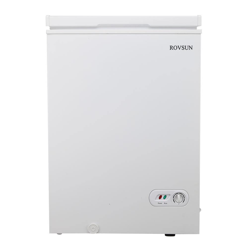 ROVSUN BD-100 3.5/5.0 Cubic Feet Chest Freezer with Storage Basket White - shop.rovsun.com