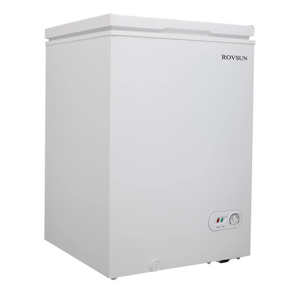 ROVSUN BD-100 3.5/5.0 Cubic Feet Chest Freezer with Storage Basket White - shop.rovsun.com