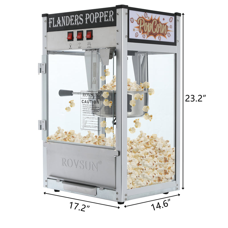 ROVSUN 850W 120V 8oz Kettle Popcorn Machine Maker Countertop Black