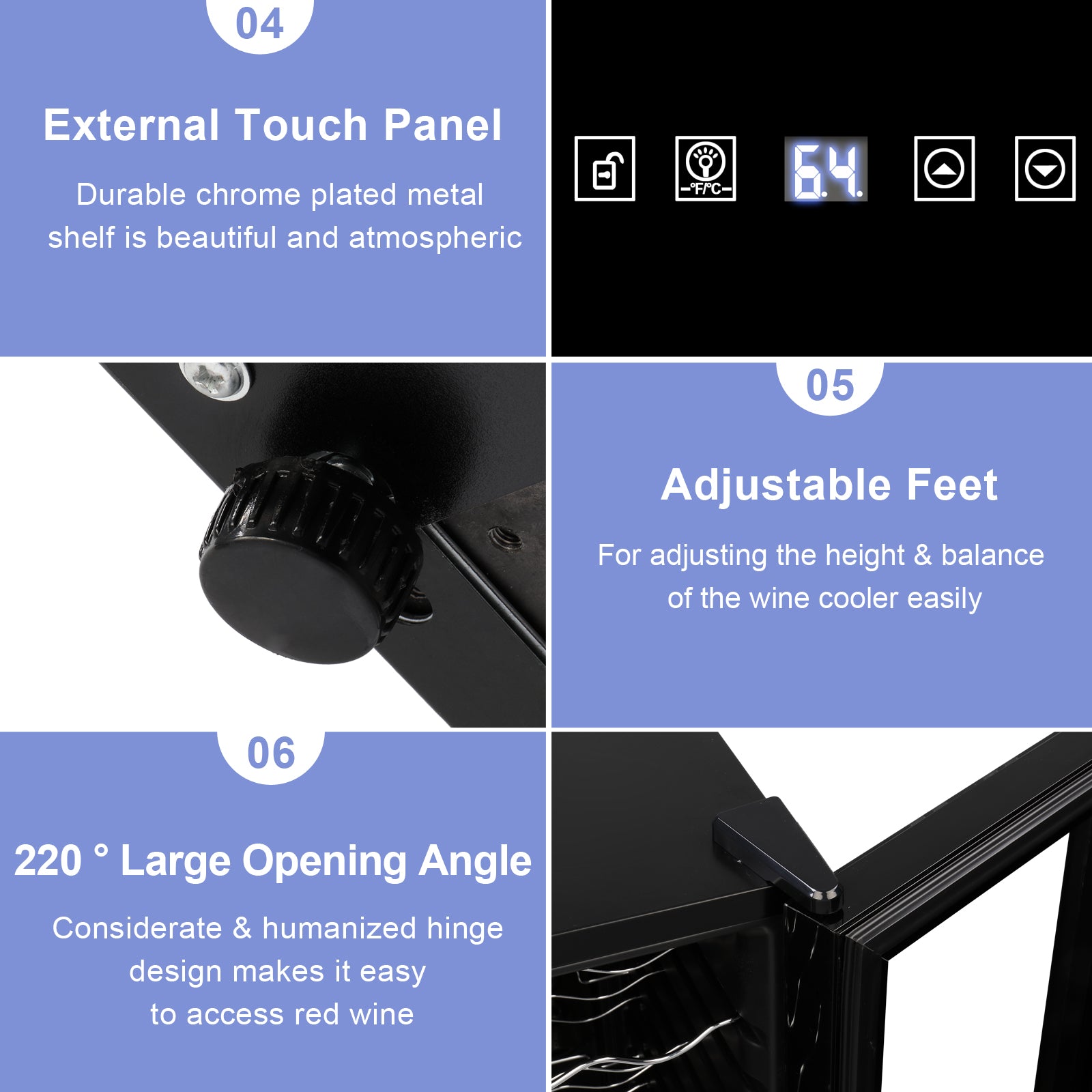 ROVSUN 16-Bottle 17" Wide Wine Cooler with Digital Temp Control
