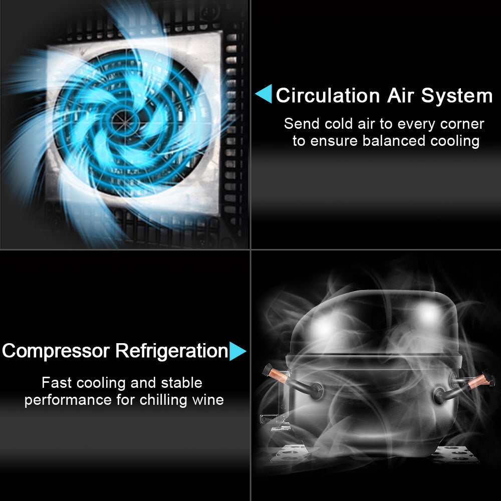 ROVSUN 16-Bottle 17" Wide Wine Cooler with Digital Temp Control