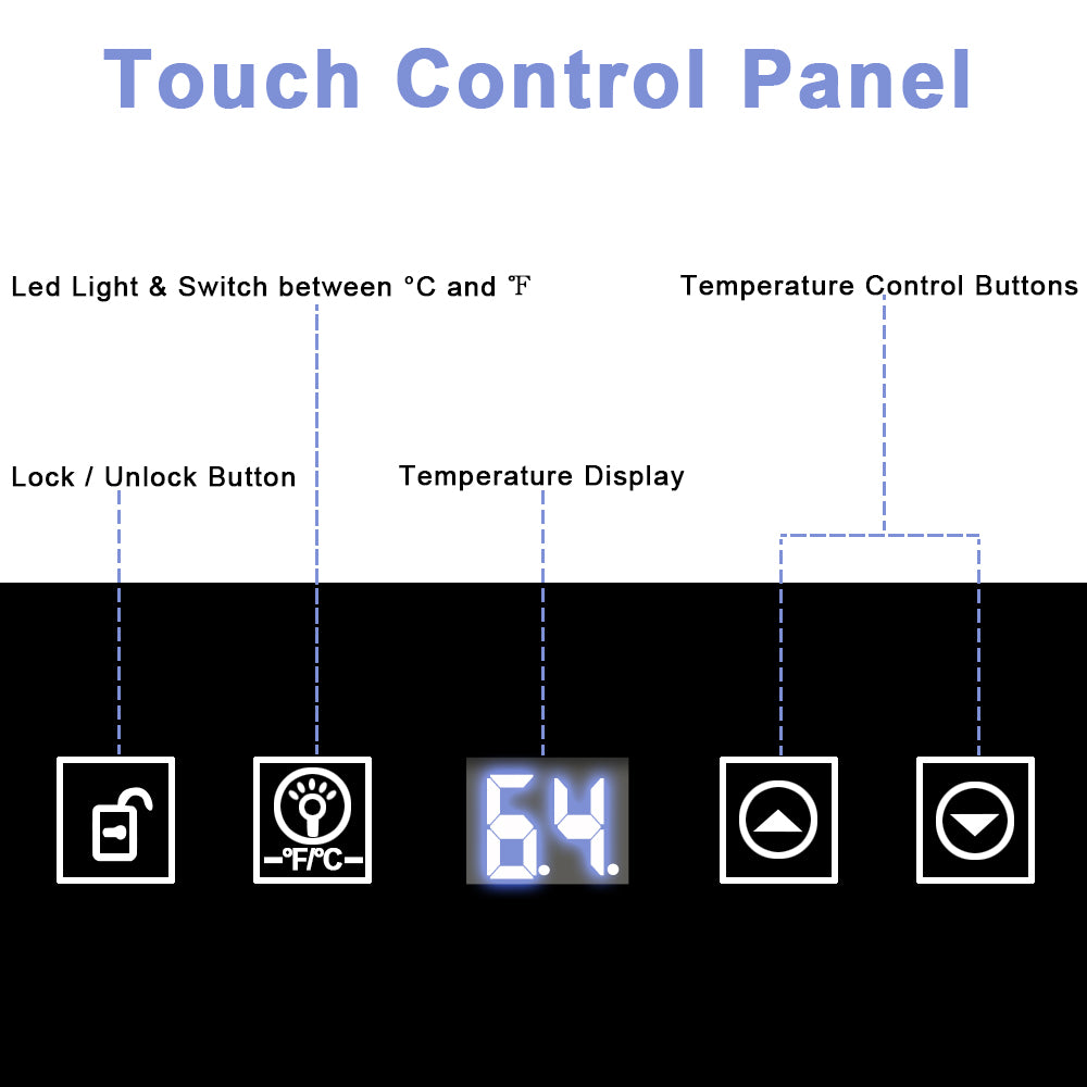 ROVSUN 34-Bottle 20" Wide Wine Cooler with Digital Temp Control