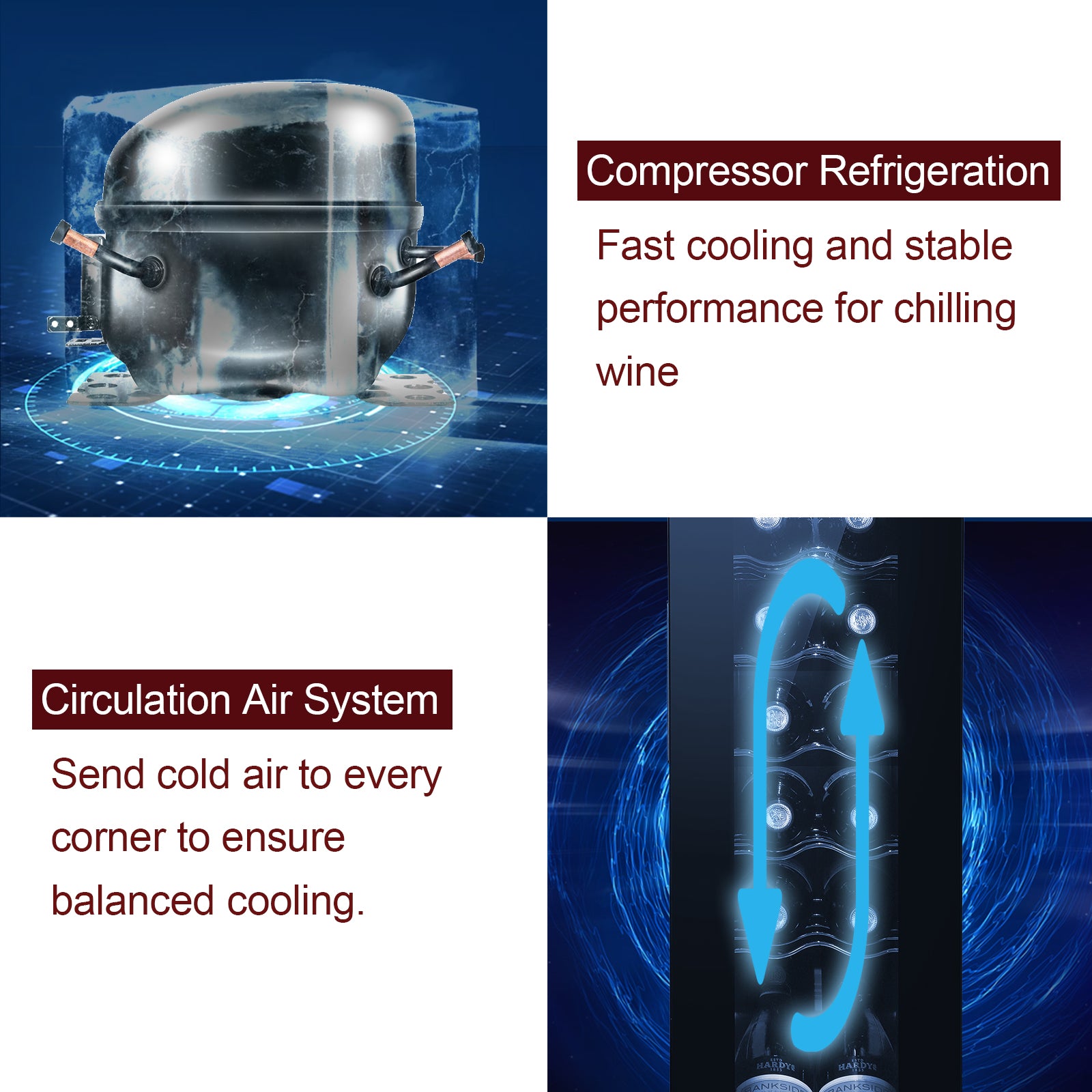 ROVSUN 12-Bottle 10" Wide Wine Cooler with Digital Temp Control