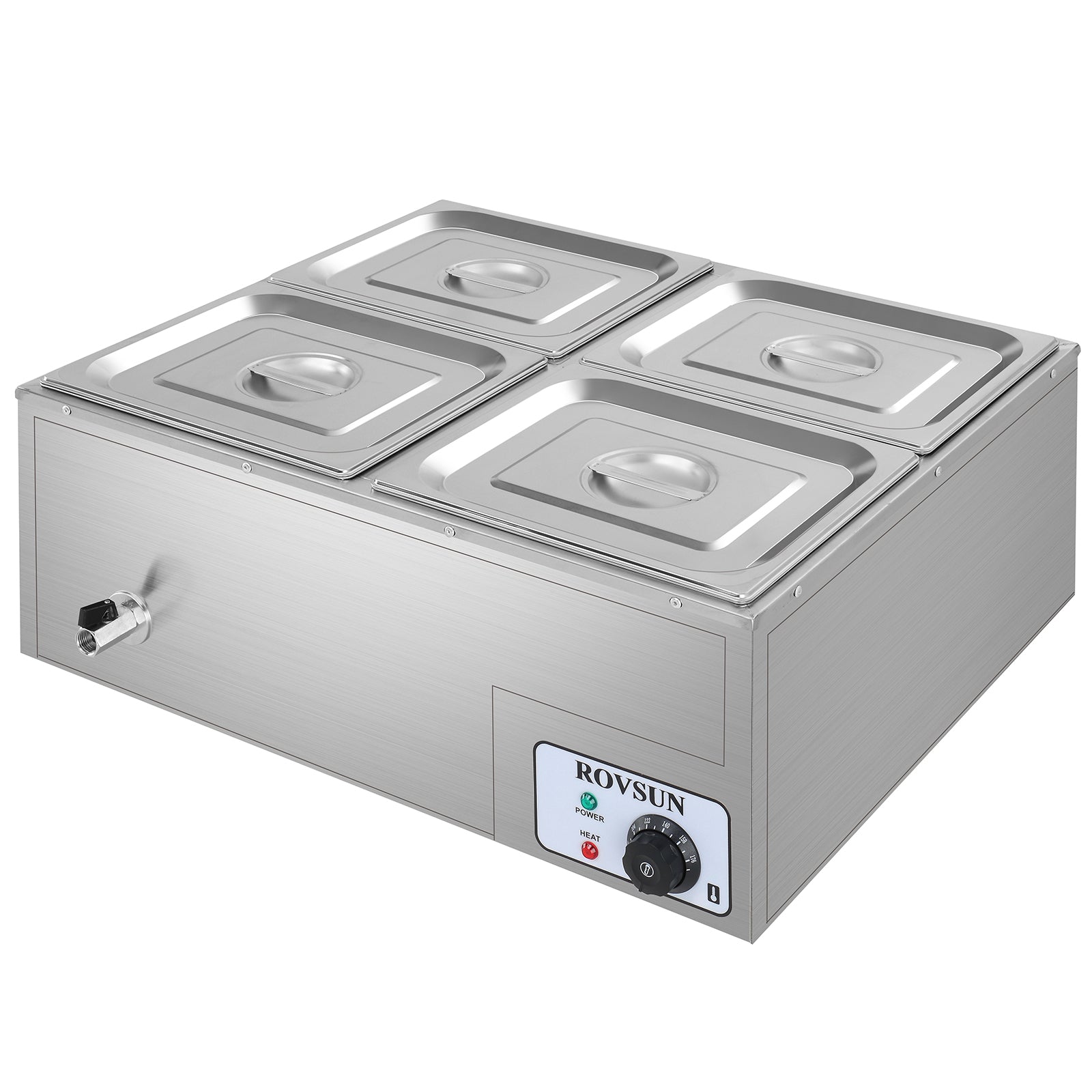 ROVSUN 42.3 QT 1200W 110V 4-Pan Electric Steam Table Food Warmer Countertop