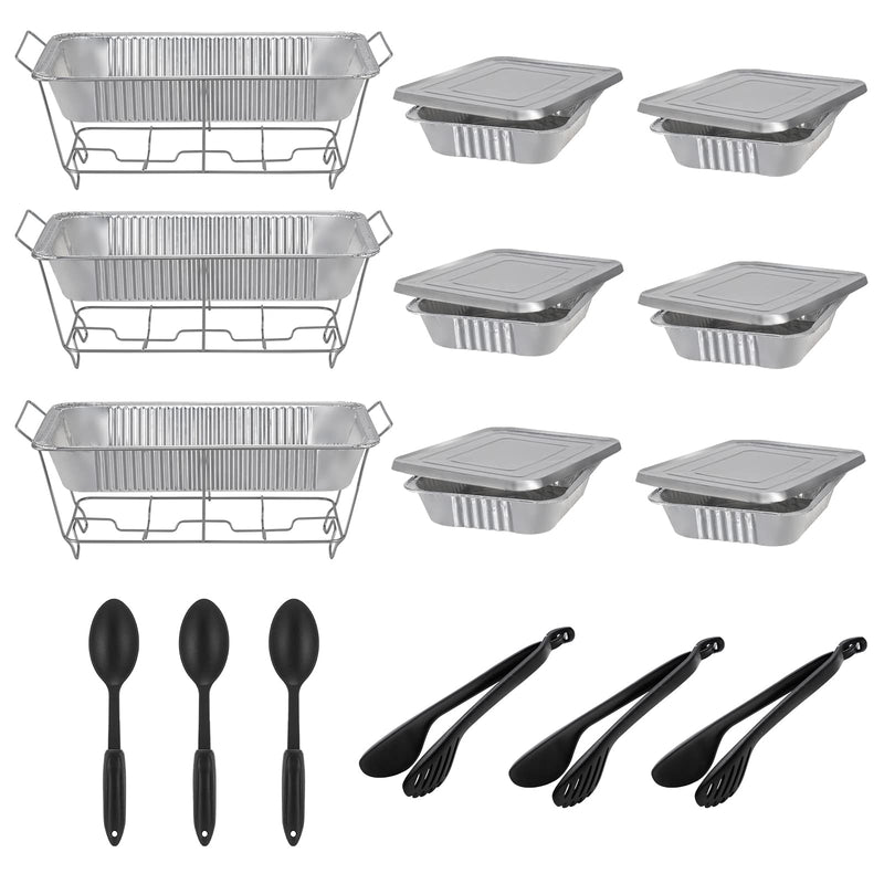 ROVSUN 24/48 Piece Disposable Chafing Dish Full Size Chafer Pan Sets