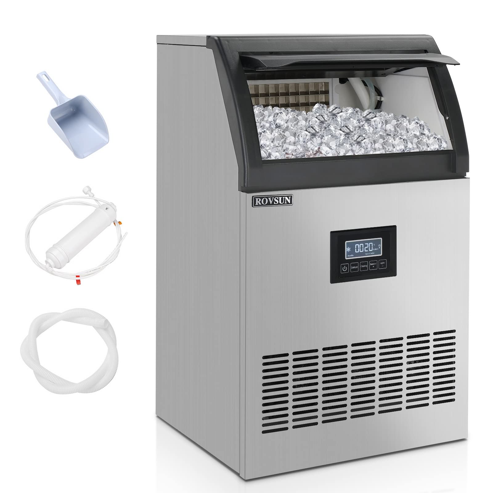 ROVSUN 19" 200 lb. 530W 115V Air Cooled Ice Machine Maker Countertop