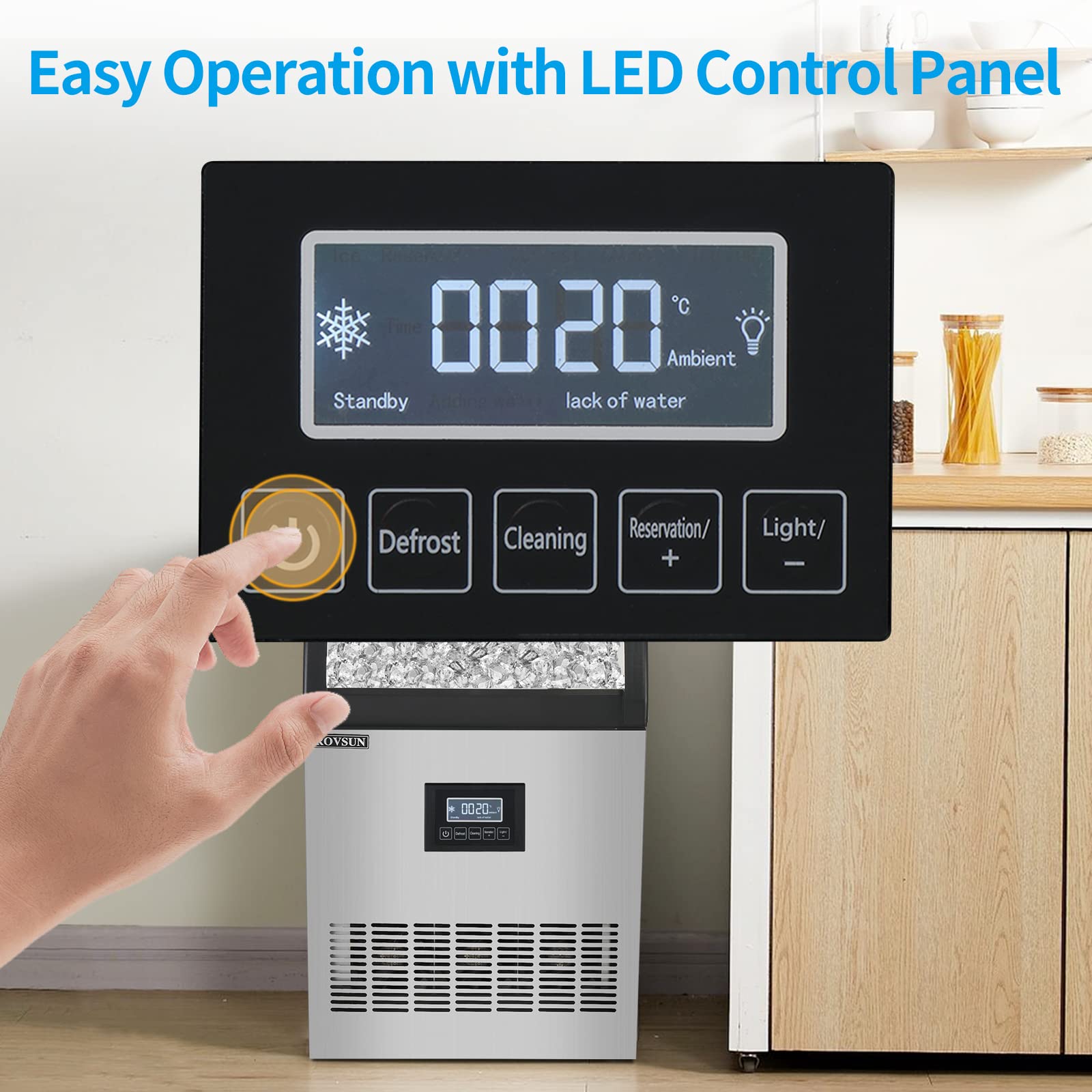 ROVSUN 19" 200 lb. 530W 115V Air Cooled Ice Machine Maker Countertop