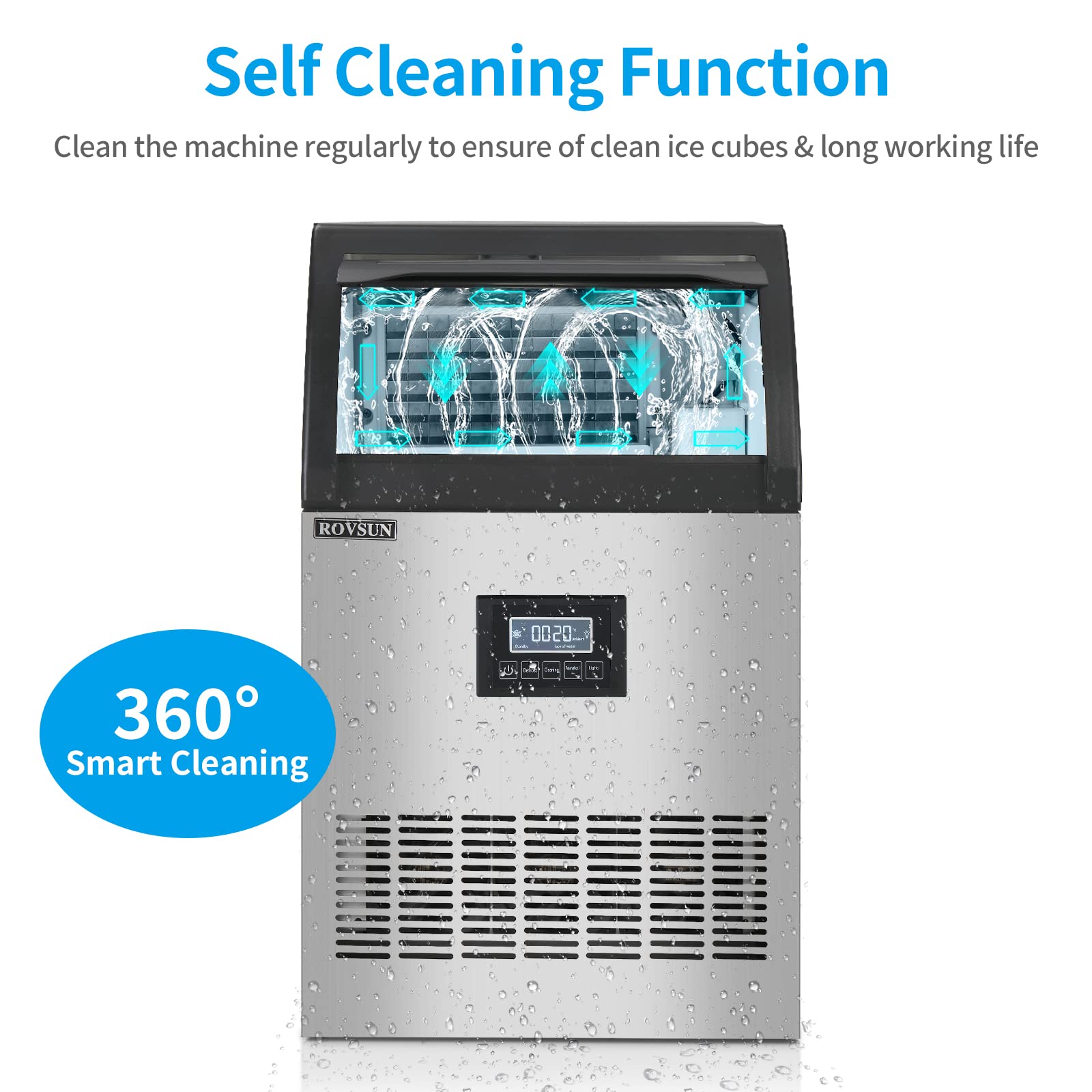 ROVSUN 19" 200 lb. 530W 115V Air Cooled Ice Machine Maker Countertop