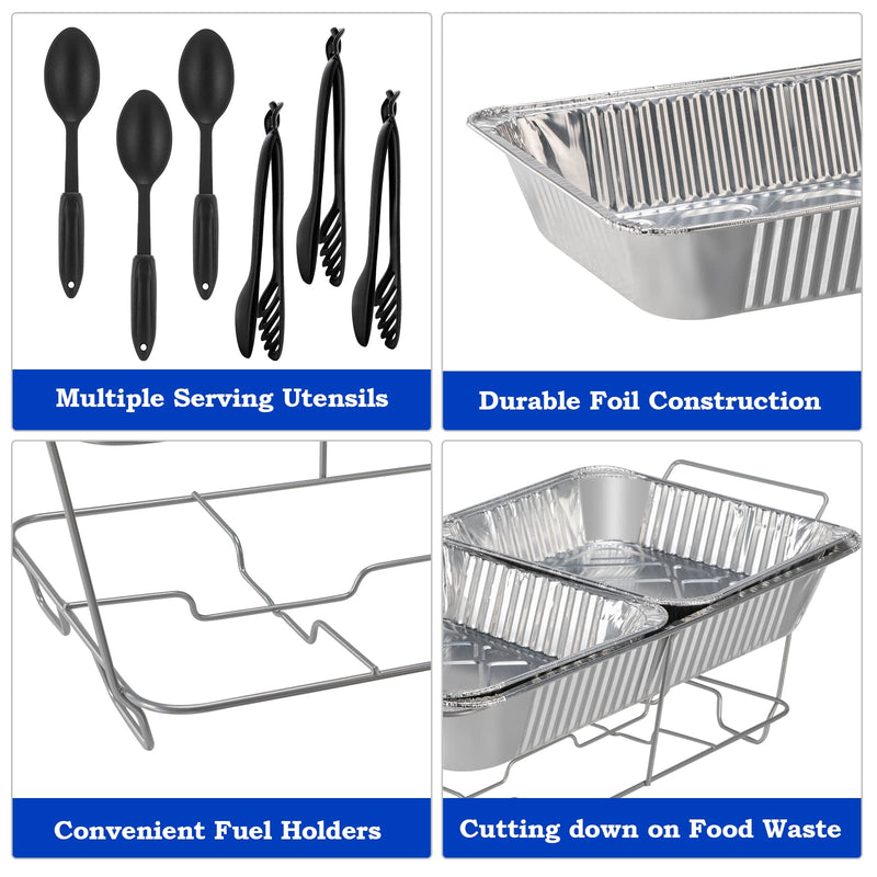 ROVSUN 24/48 Piece Disposable Chafing Dish Full Size Chafer Pan Sets