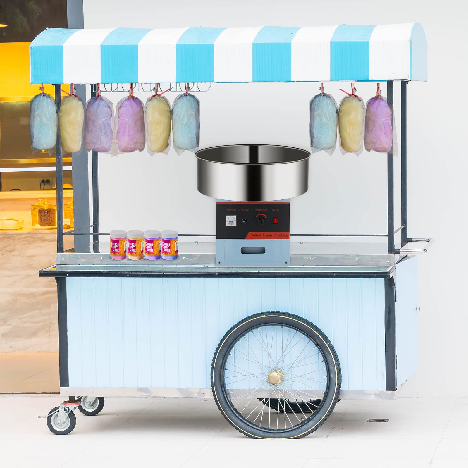 ROVSUN 21" 980W 110V Cotton Candy Machine with Bowl Blue