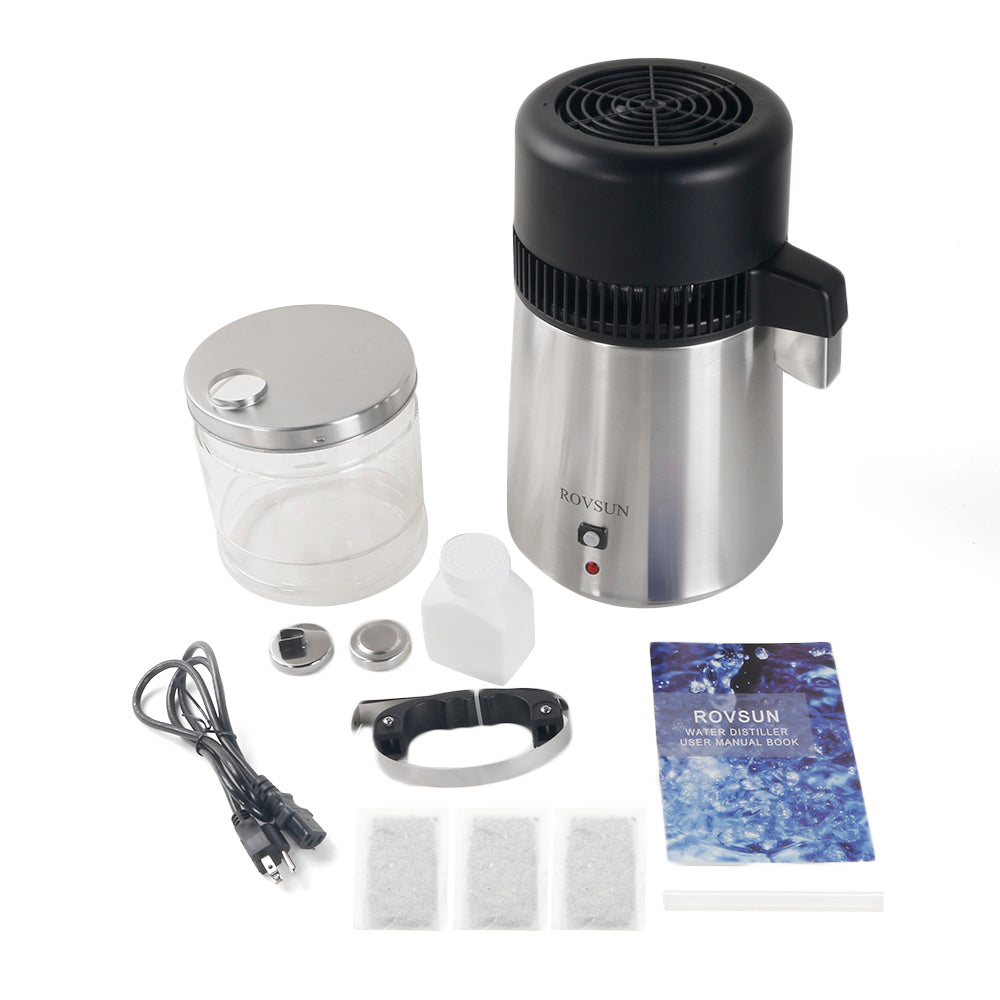 ROVSUN 1.1 Gal 750W 110V Water Distiller Countertop Silver