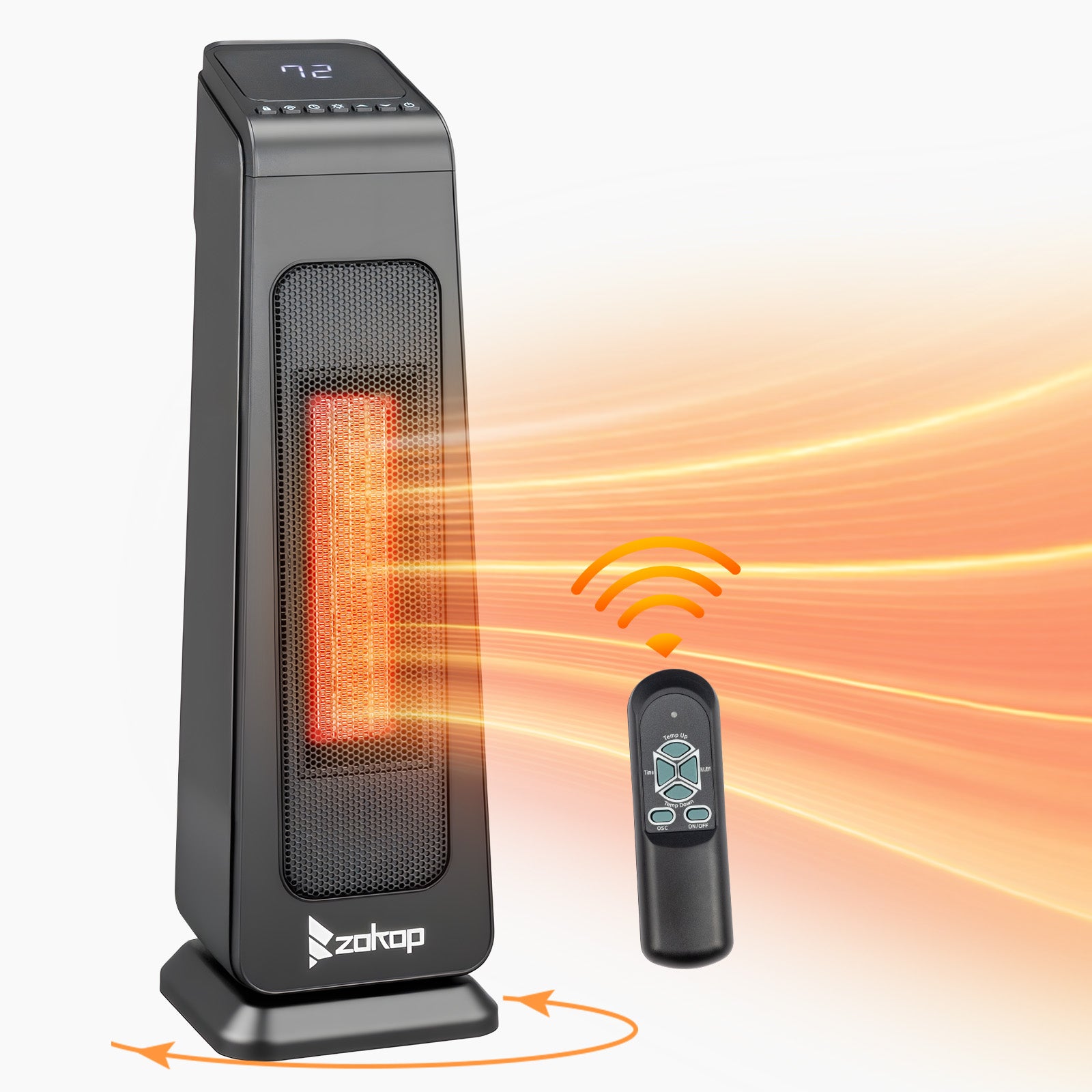 ROVSUN 23" High 1,500W 120V Electric Tower Heater