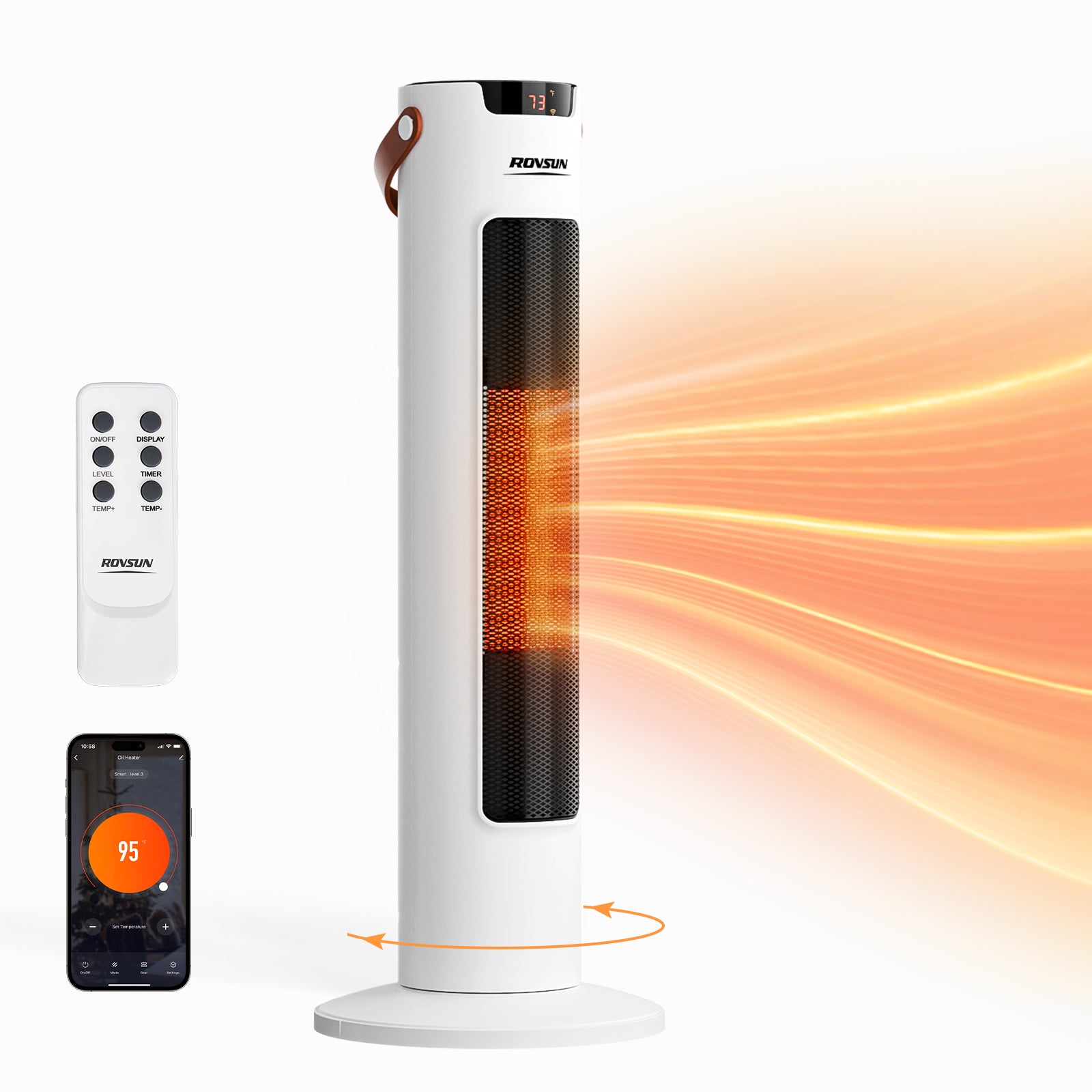 ROVSUN 24" High 1,500W 120V Electric Tower Heater