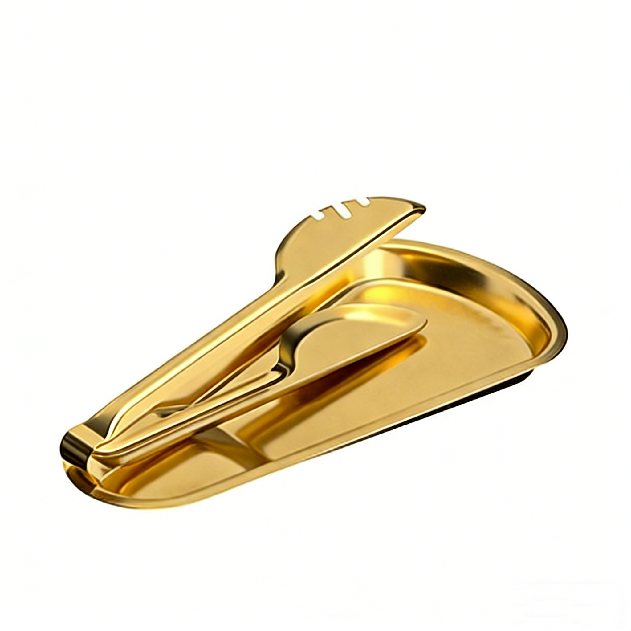 ROVSUN 1-Set Gold Plate and Tongs for Round and Rectangular Chafing Dish