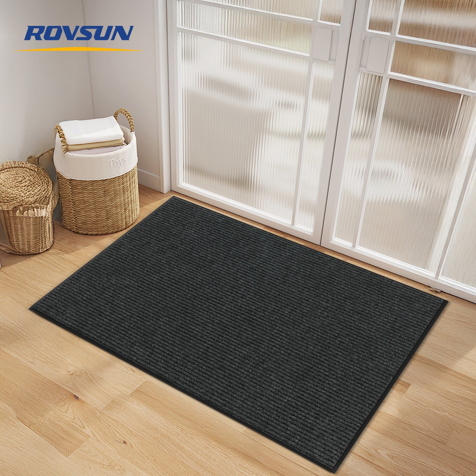 ROVSUN 71" × 35" Front Door Mat Non-Slip Grey