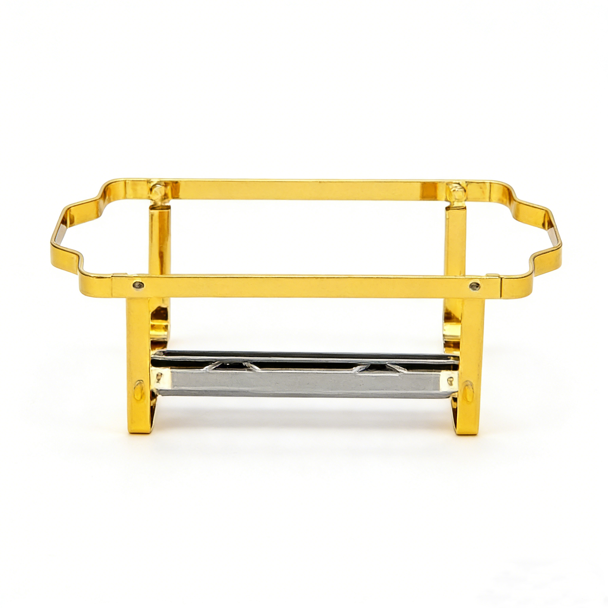 ROVSUN 1-Pack Gold Foldable Frame for Rectangular Chafing Dish