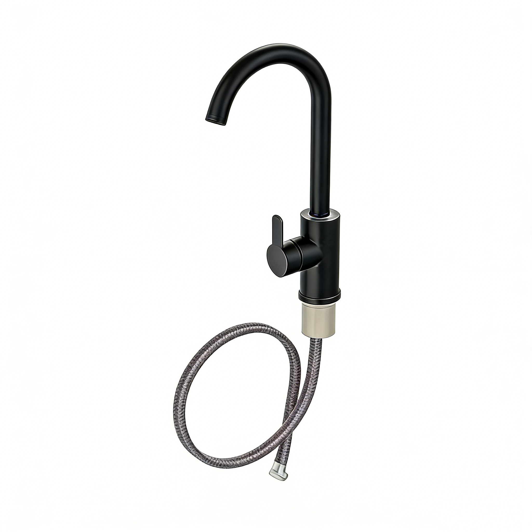 ROVSUN 1PC Powder Coated Matte Black Kitchen Faucet