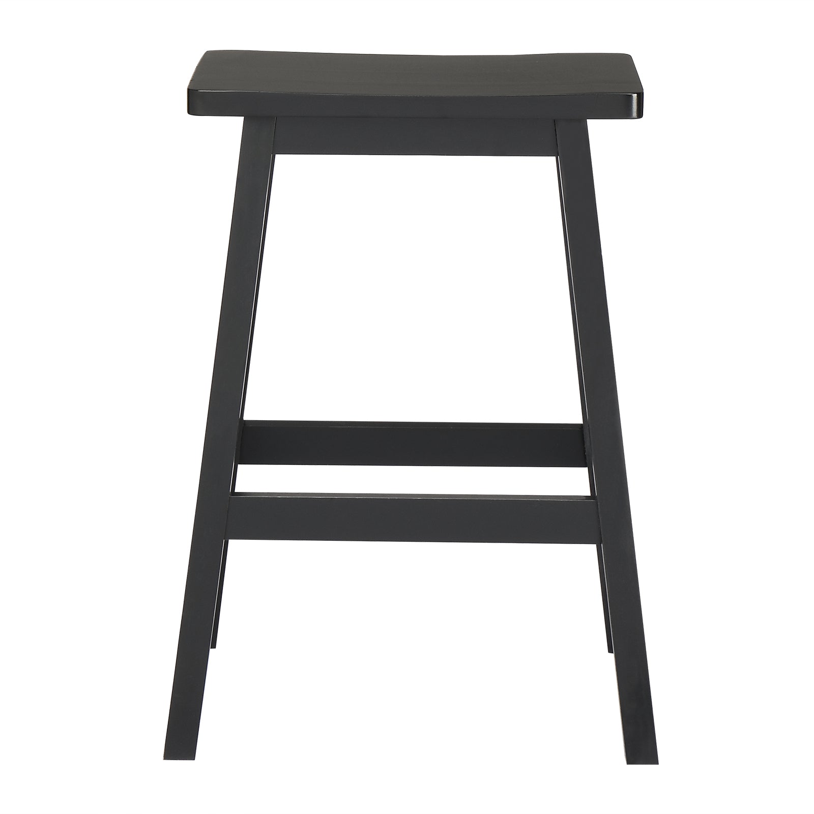 24" Height Wood Saddle-Seat Counter Height Stool Black