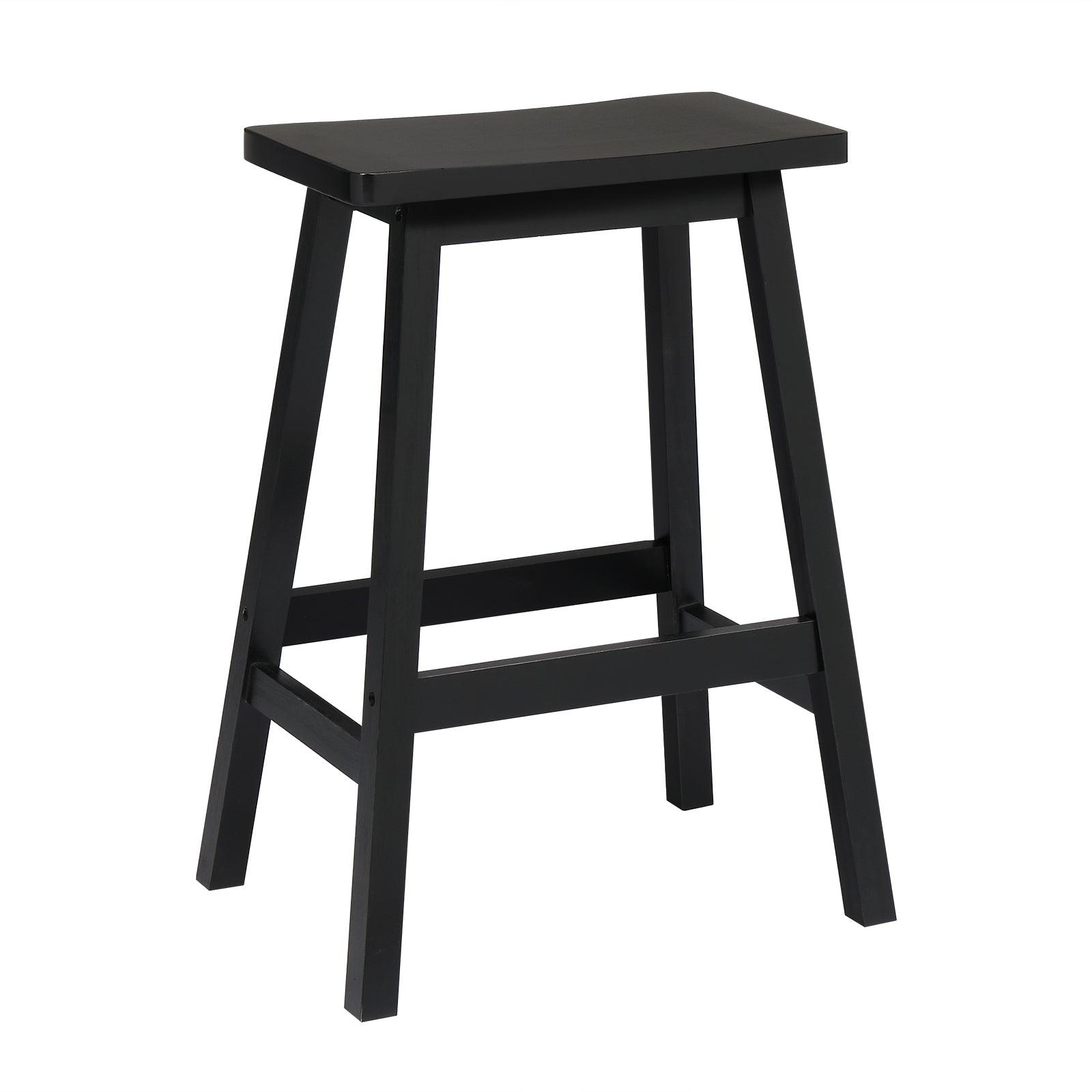 24" Height Wood Saddle-Seat Counter Height Stool Black