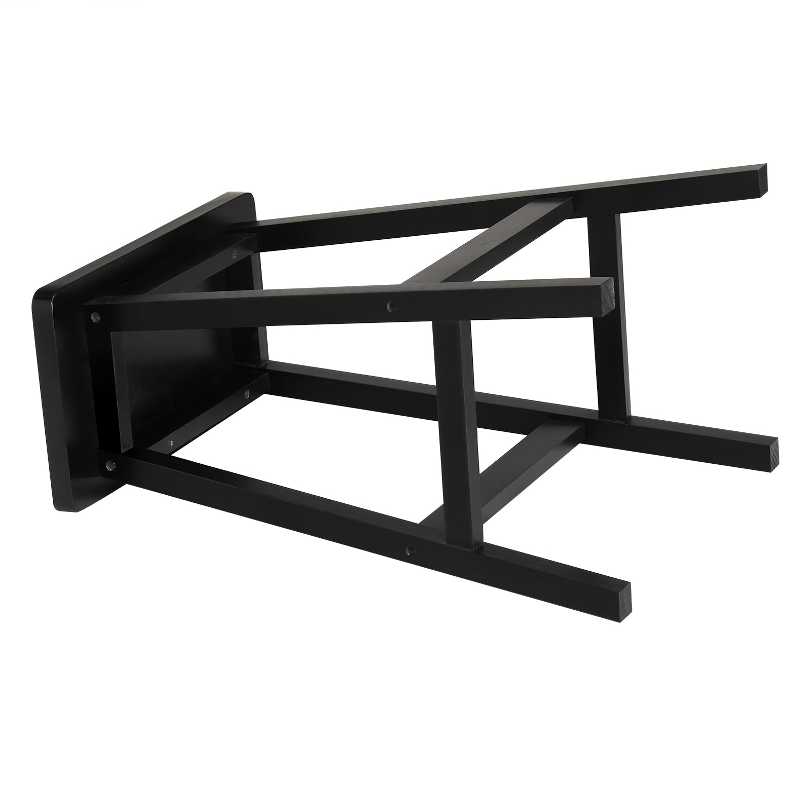 24" Height Wood Saddle-Seat Counter Height Stool Black