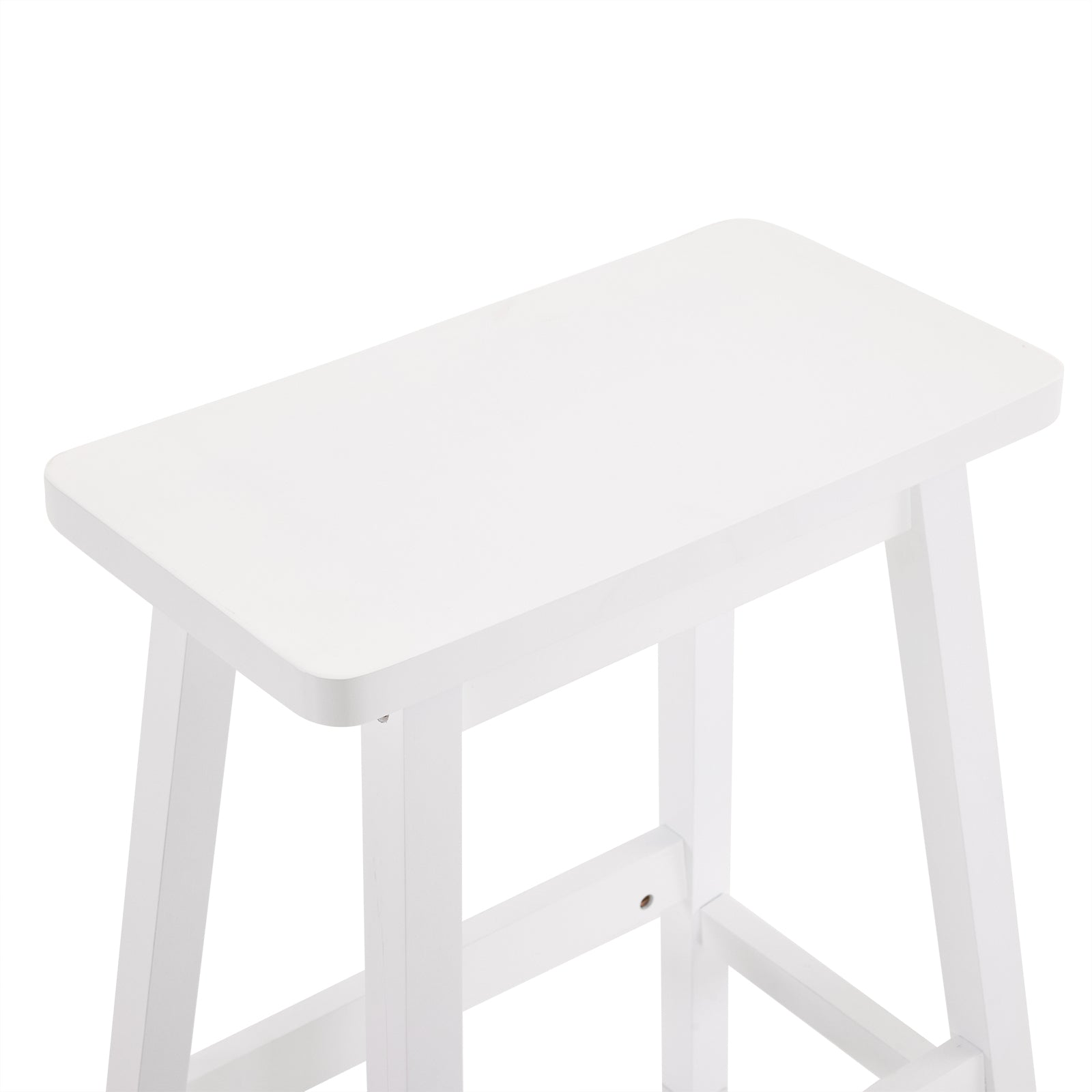 24" Height Wood Saddle-Seat Counter Height Stool White