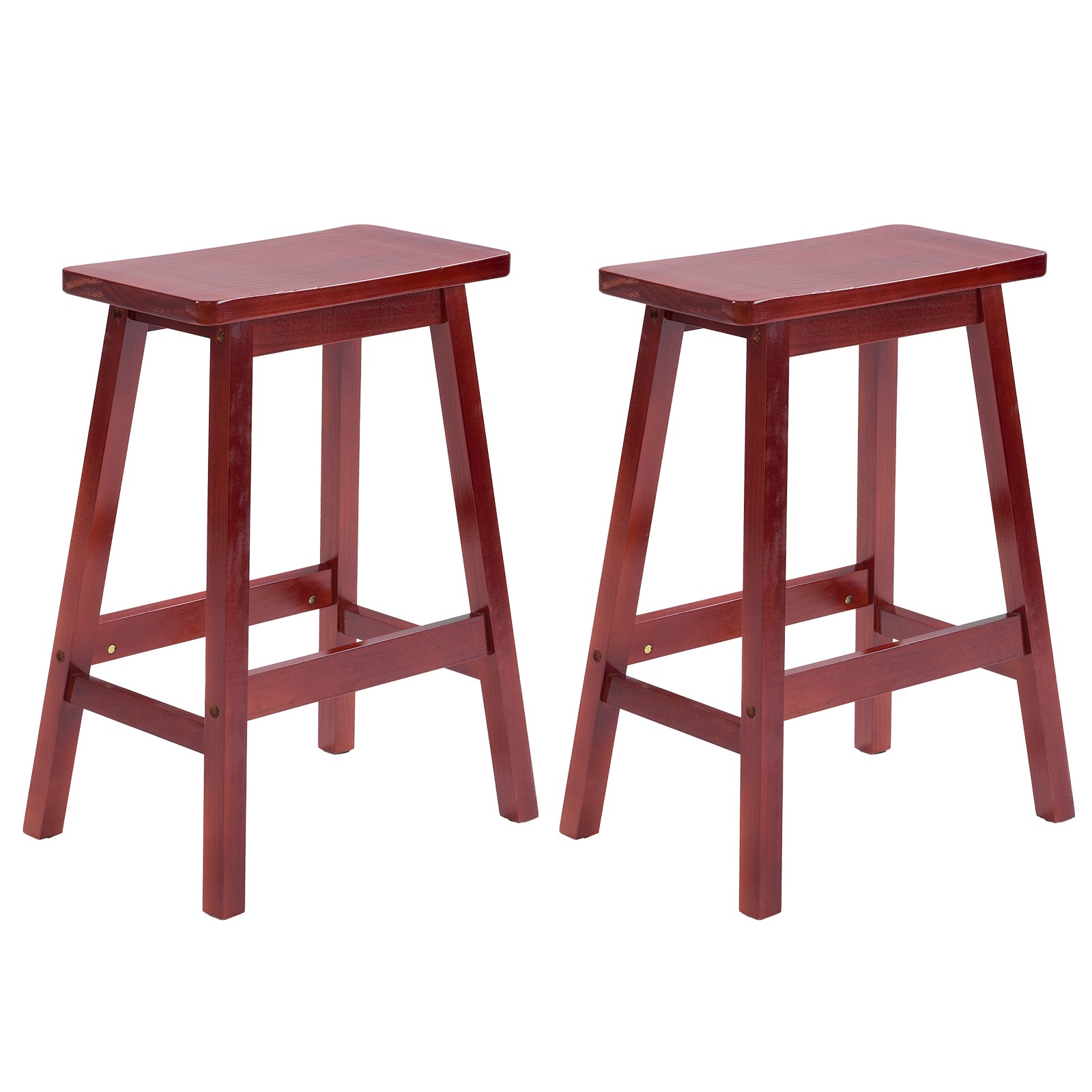 24" Height Wood Saddle-Seat Counter Height Stool Brown