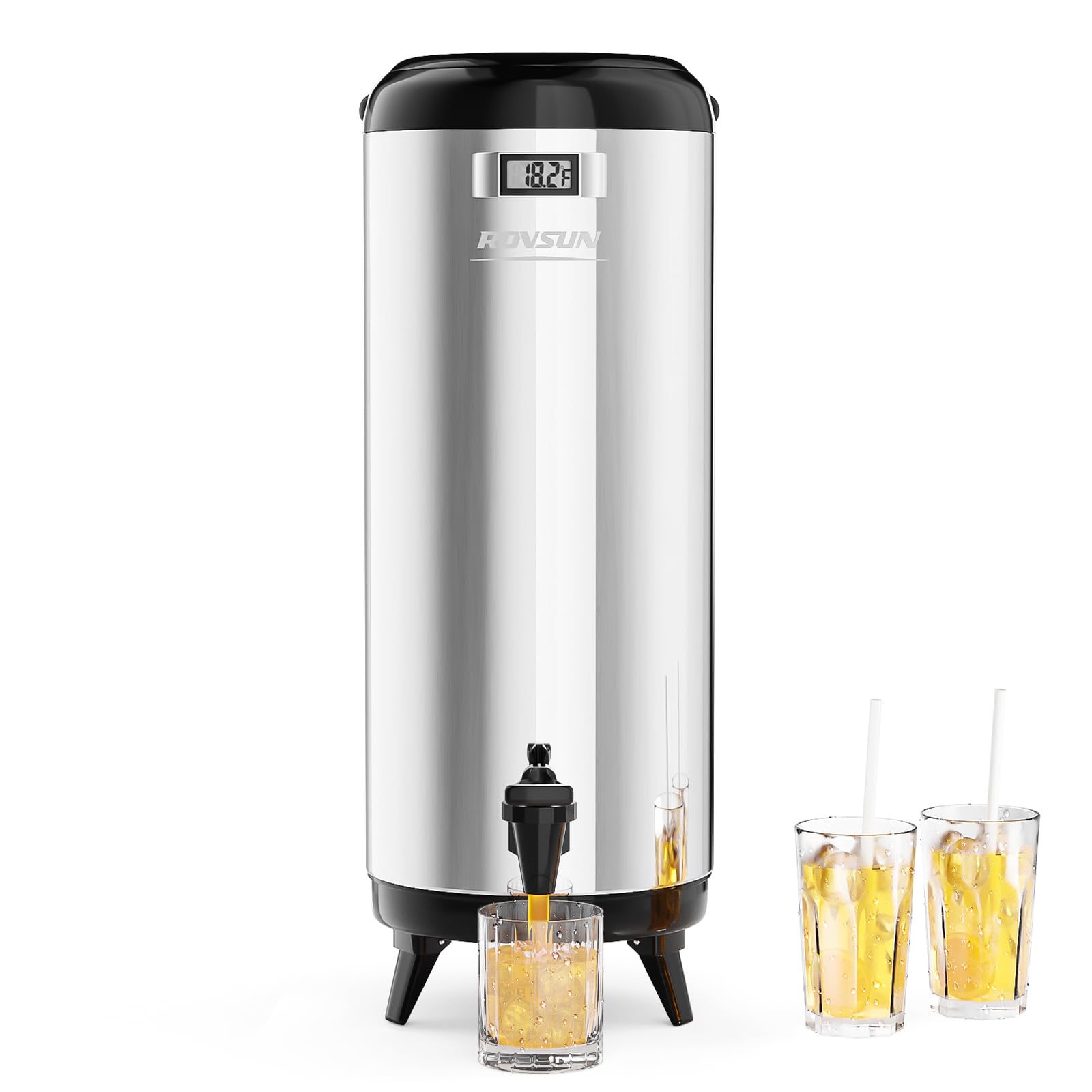 ROVSUN 4.8 Gallon Stainless Steel Insulated Beverage Dispenser Silver