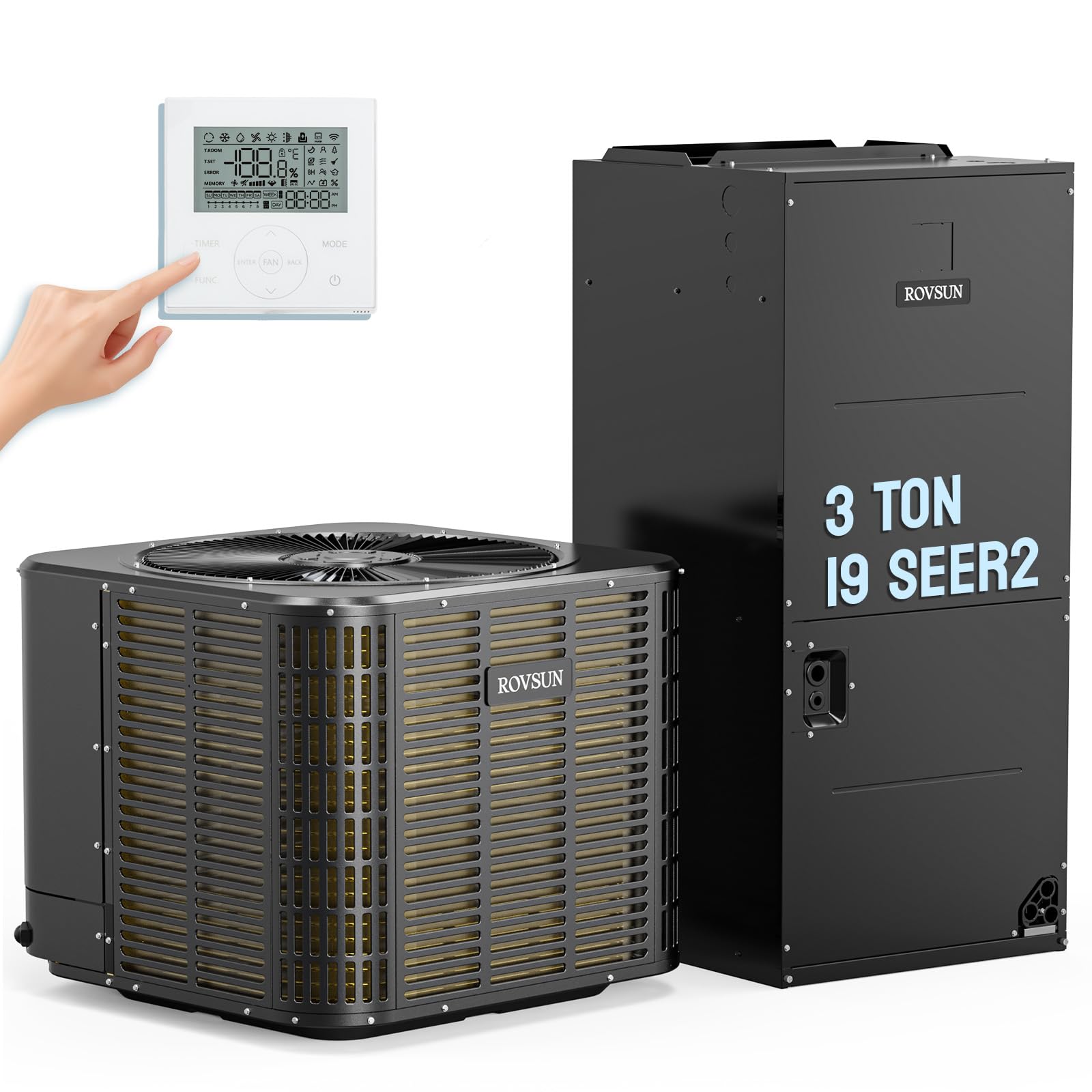 ROVSUN 34000 BTU 19 SEER2 230V Ducted Central AC with Air Handler