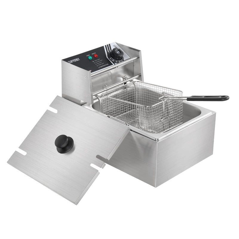 ROVSUN 11.4QT 110V 2500W Single Electric Deep Fryer Countertop with Basket Temperature Adjustable