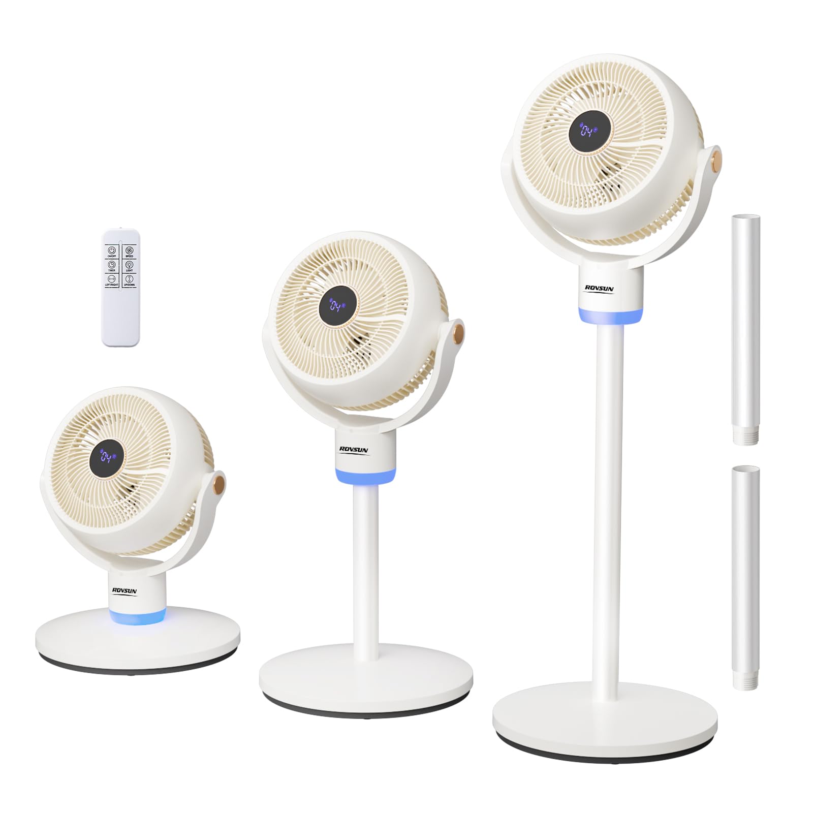 ROVSUN 40" 40W 110V Industrial Pedestal Fan White