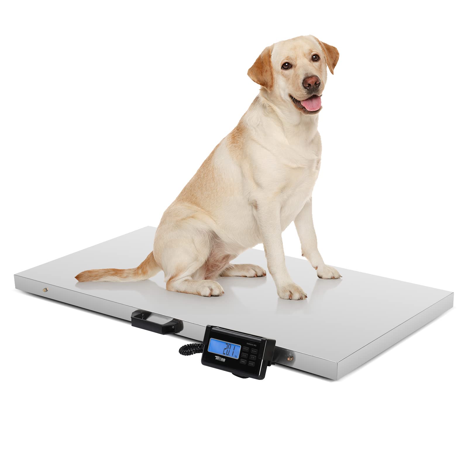 1100 LBS x 0.2 LBS Livestock Scale Electronic Platform Scale for Dog Goat Sheep Silver