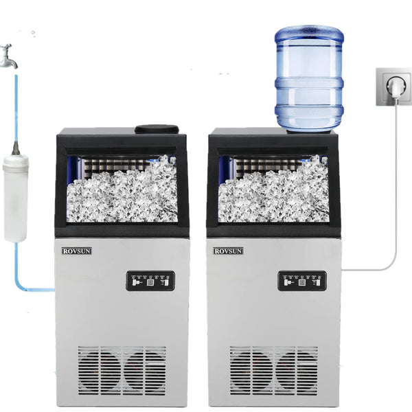 Ice Maker Commercial Machine 110LBS/24H Commercial Ice Maker ...