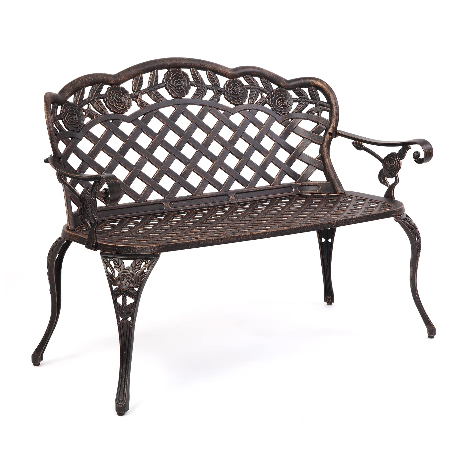 42.5" Outdoor Bench Cast Aluminium Bronze