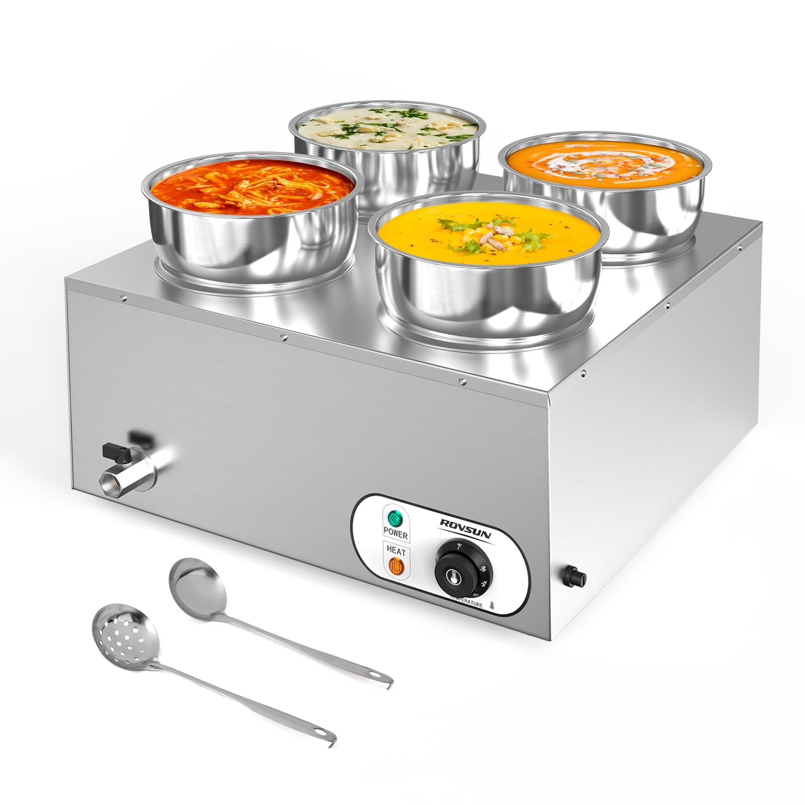 ROVSUN 30 QT 1,500W 110V Electric Soup Warmer Steam Table Countertop