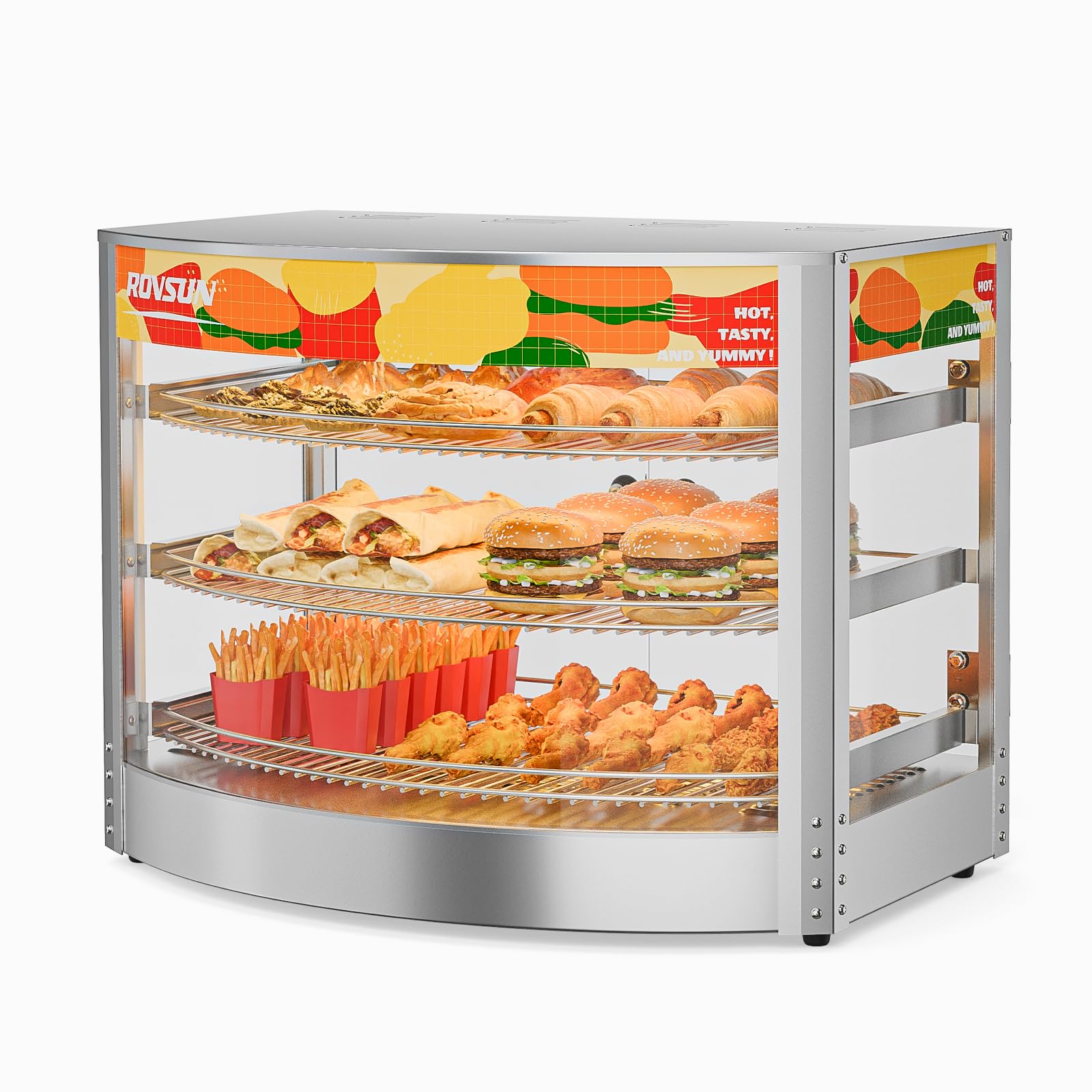 ROVSUN 3-Tier 26" 800W 110V Pizza Warmer Cabinet Countertop