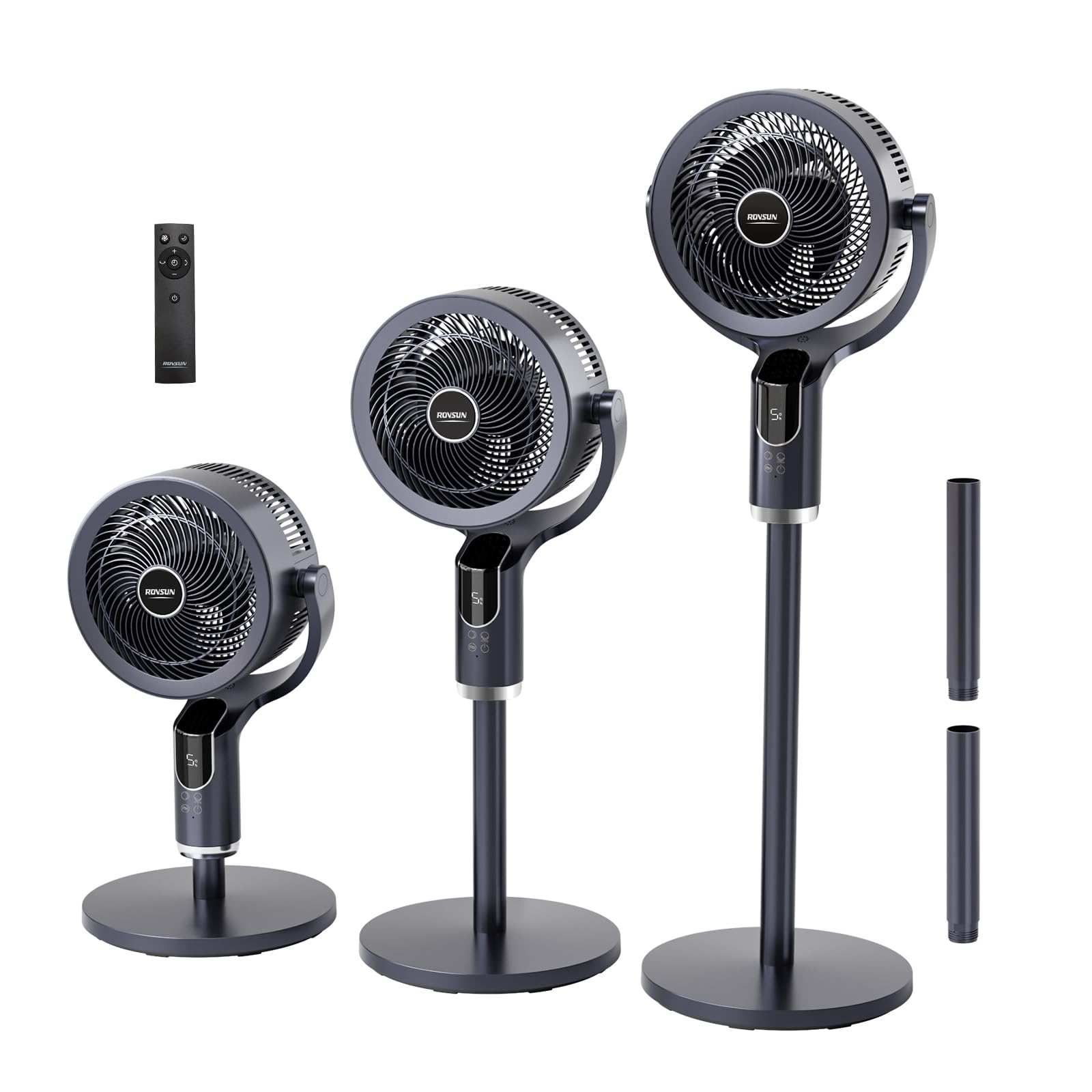 ROVSUN 43" 40W 110V Industrial Pedestal Fan Dark Grey