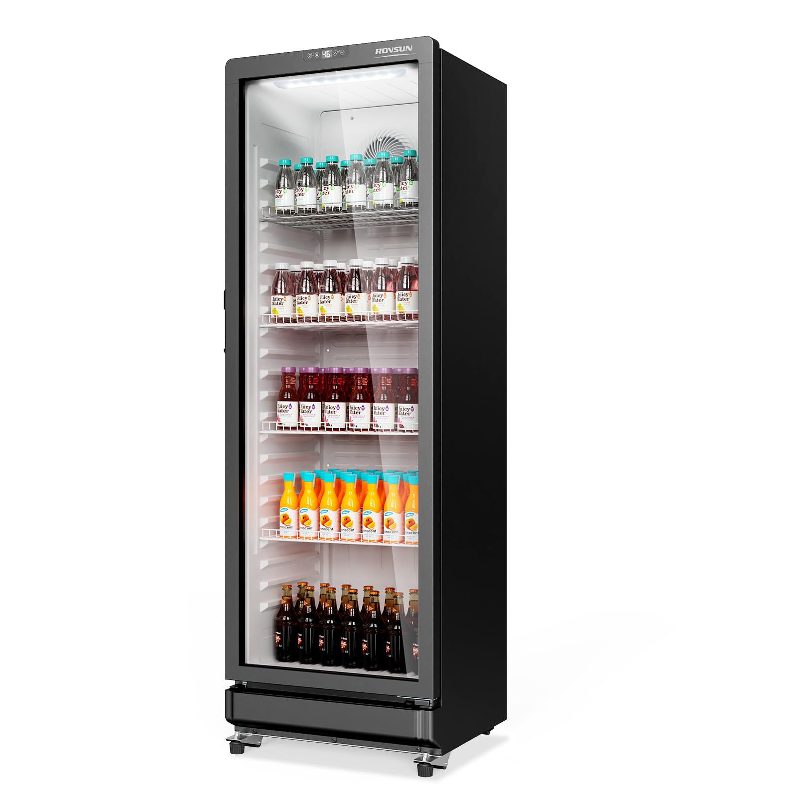 ROVSUN 21" 10 Cu.Ft. Black Glass Door Merchandising Refrigeration