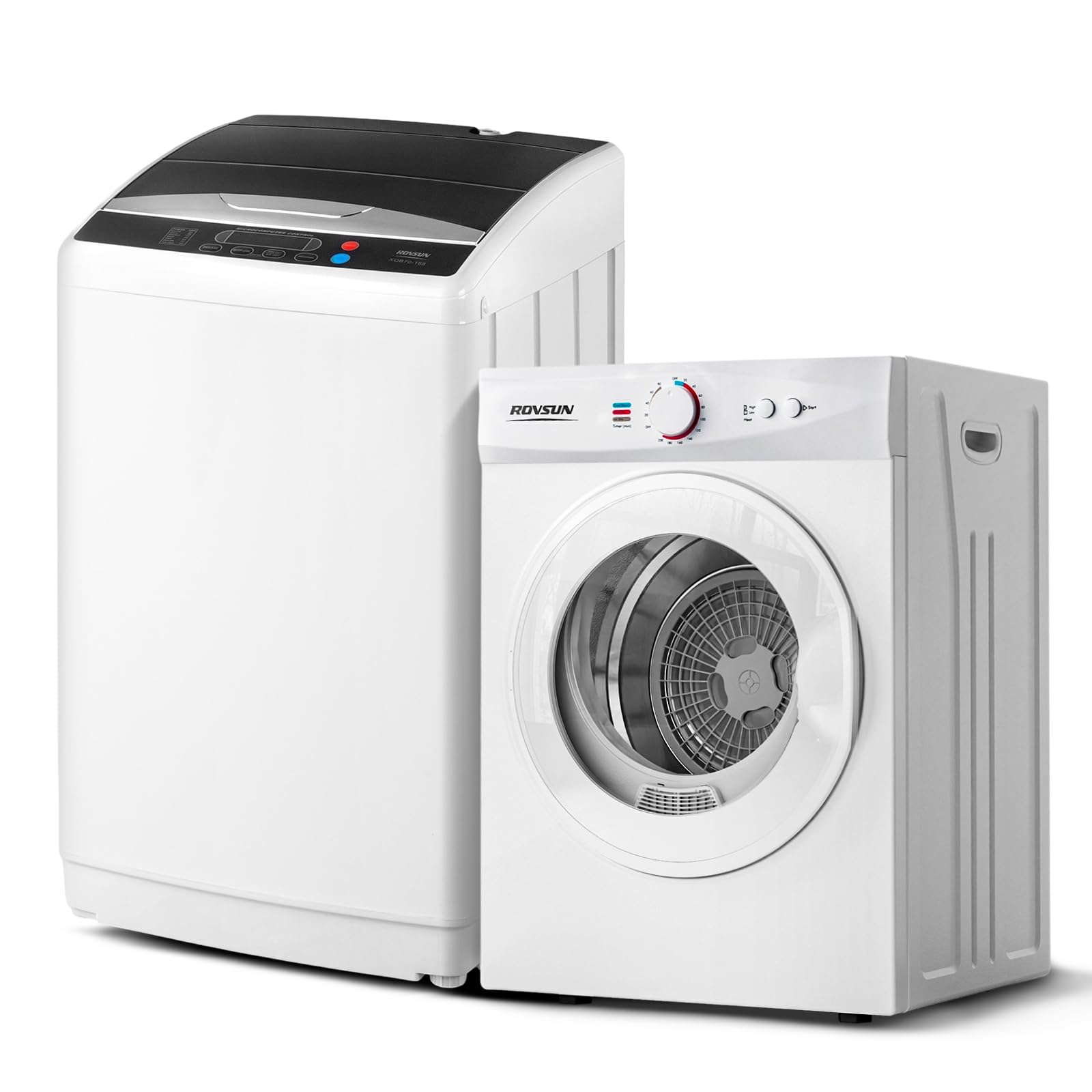 ROVSUN 25 LBS Full Automatic Washing Machine and 1.8 Cu.Ft Portable Clothes Dryer Set