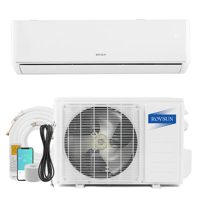 ROVSUN 18000 BTU 22 SEER2 230V Wifi Enabled Ductless Mini Split Air Conditioner with Heat Pump Inverter & Install Kit
