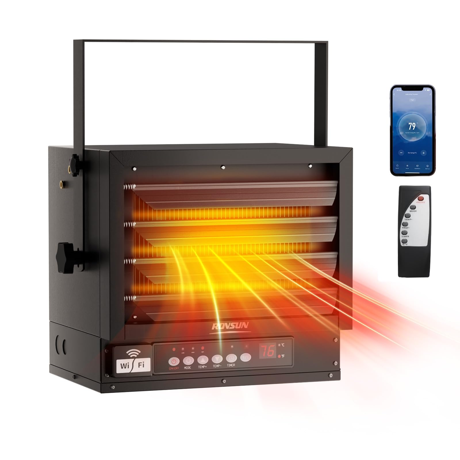 ROVSUN 5,000W 240V Electric Garage Heater with Remote & APP Control