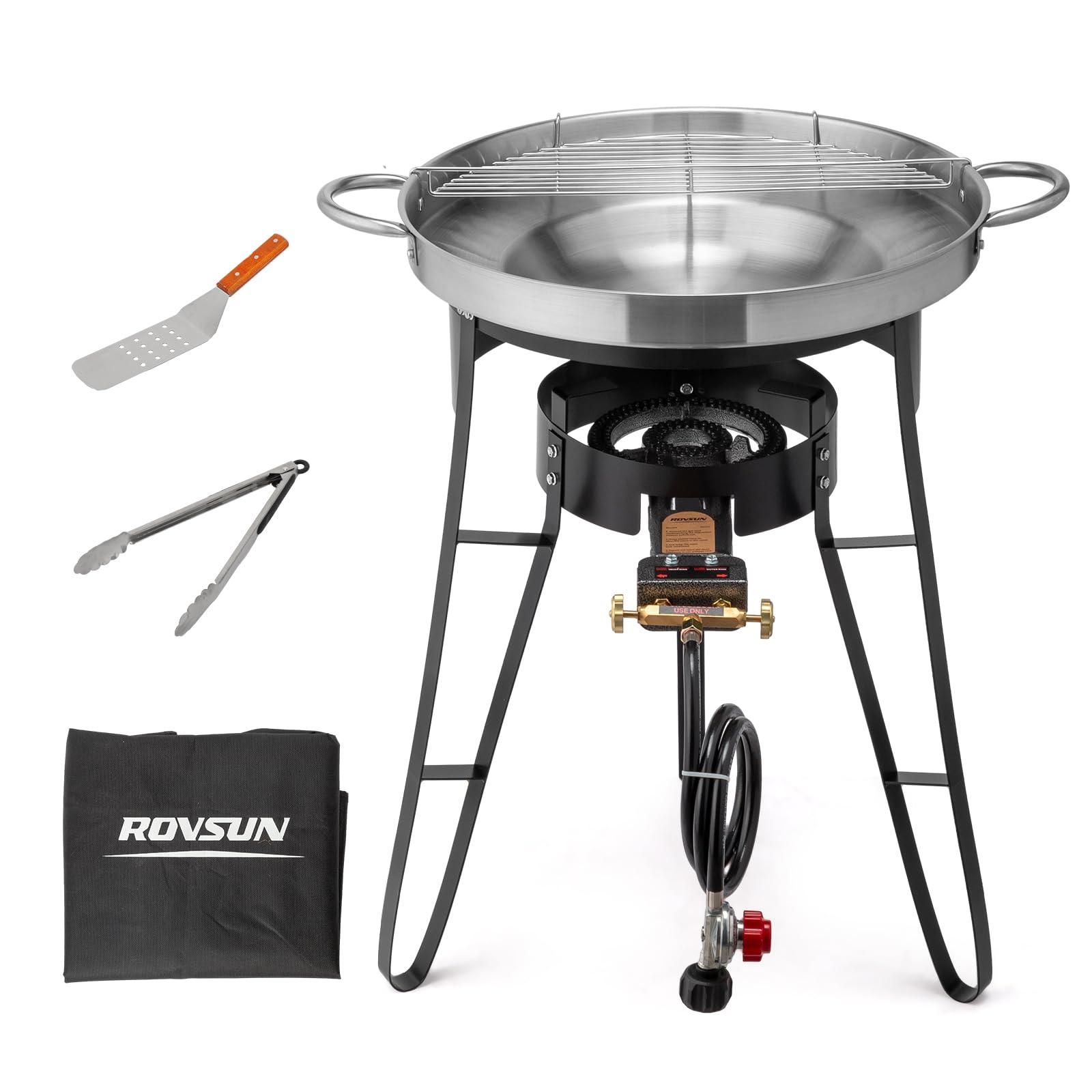 ROVSUN 23" Concave Comal Set with 80,000 BTU Propane Stove