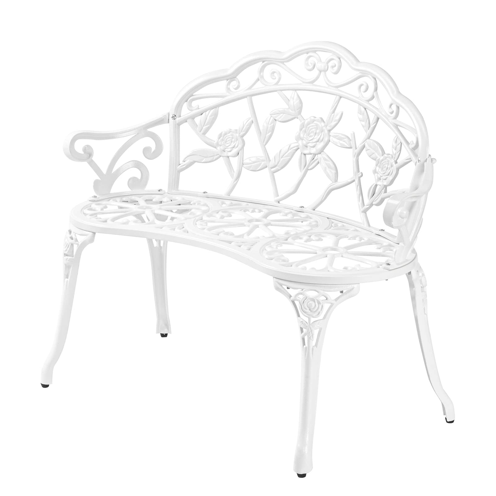 38.5" Outdoor Bench Cast Aluminium White