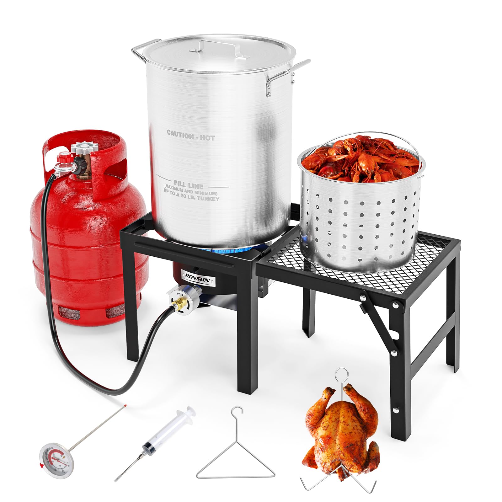 ROVSUN 30 QT Turkey Fryer with 55000BTU Propane Gas Stove