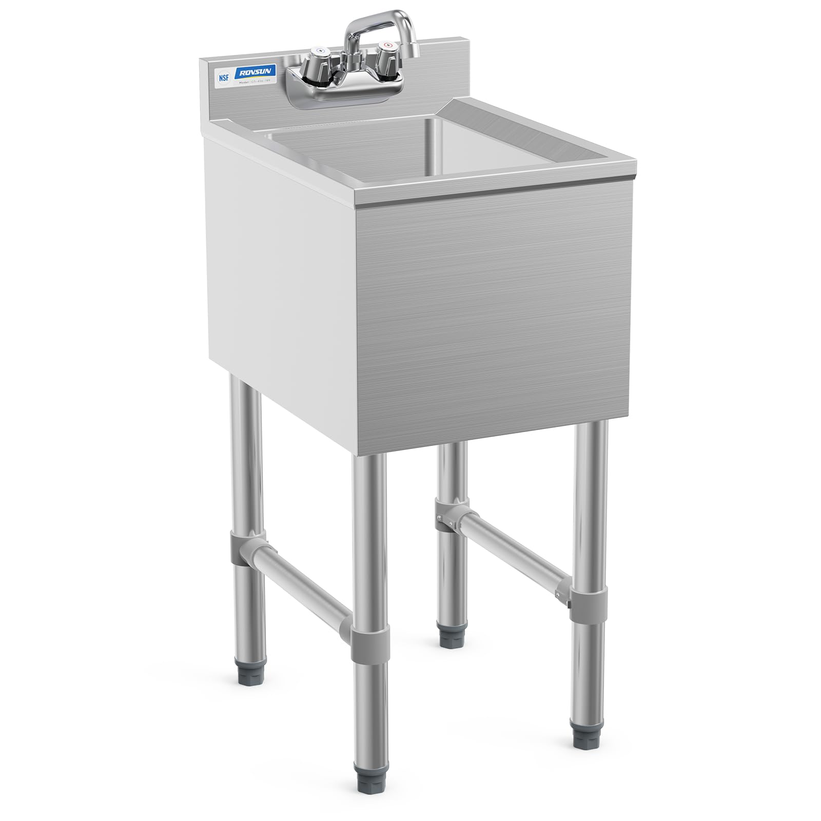 ROVSUN 15" x 18" 1 Bowl Underbar Hand Sink with Faucet