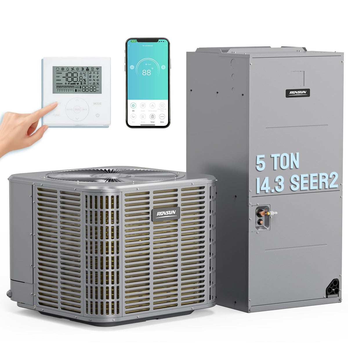 ROVSUN 54000 BTU Ducted Central Air Conditioner with Heat Pump & Inverter