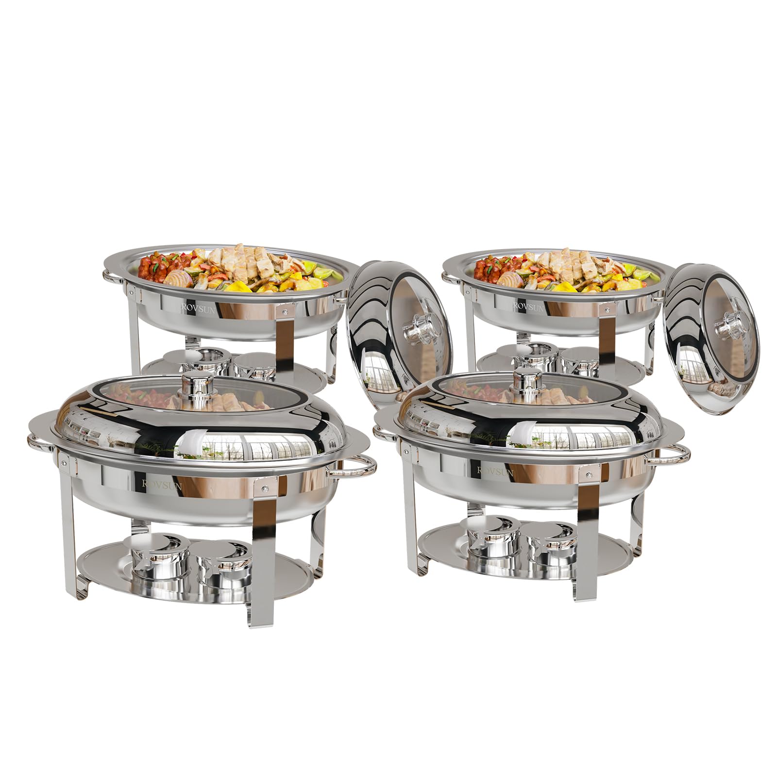 ROVSUN 6 QT Oval Chafing Dish Set with Visible Window