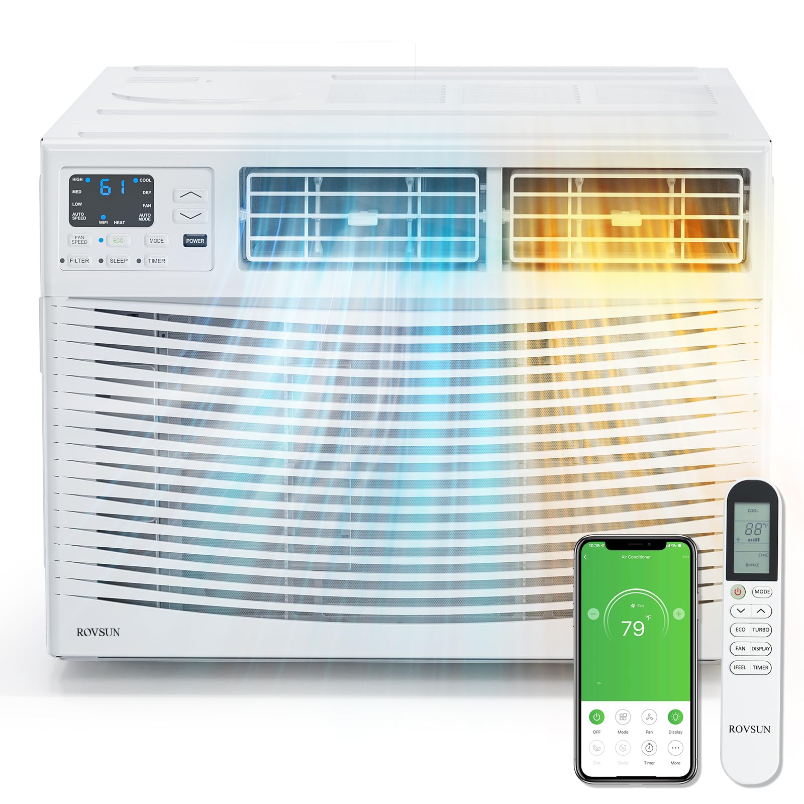 ROVSUN 2,3200 BTU 230V Window Air Conditioner with Heat & Wifi/APP & Install Kit