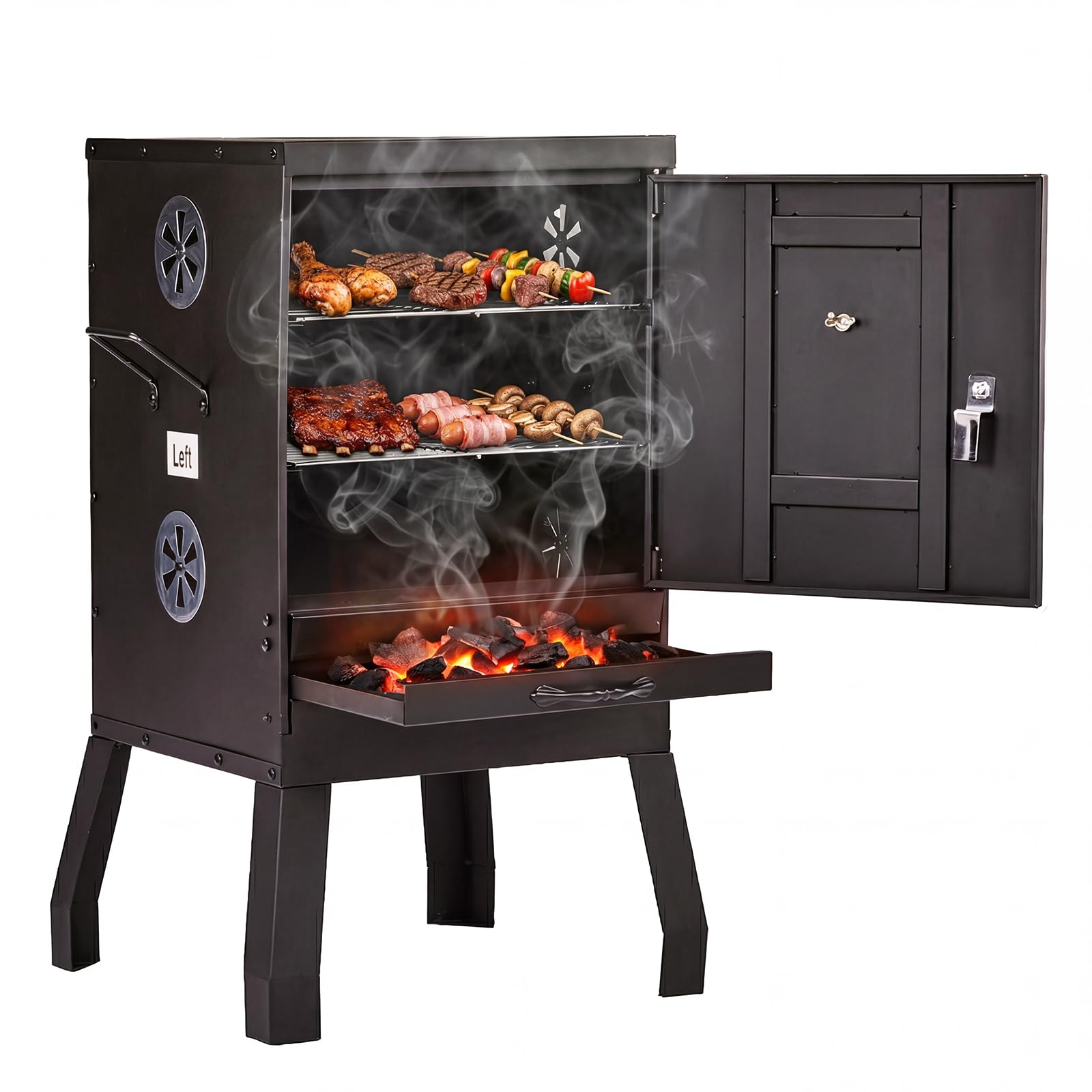 ROVSUN 2-in-1 Outdoor Smoker with Door